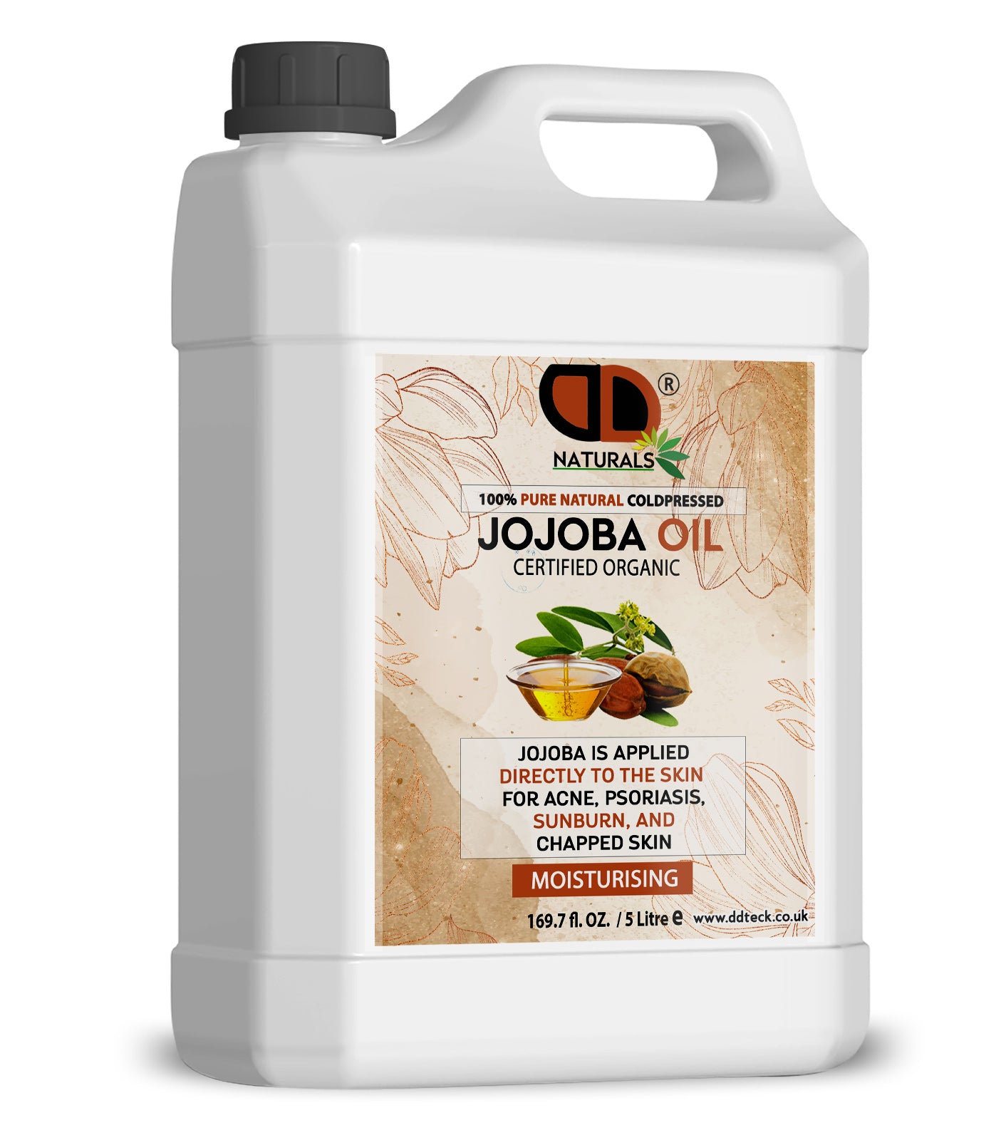 100% Pure Natural Cold pressed Jojoba Oil – Certified Organic Moisturizer