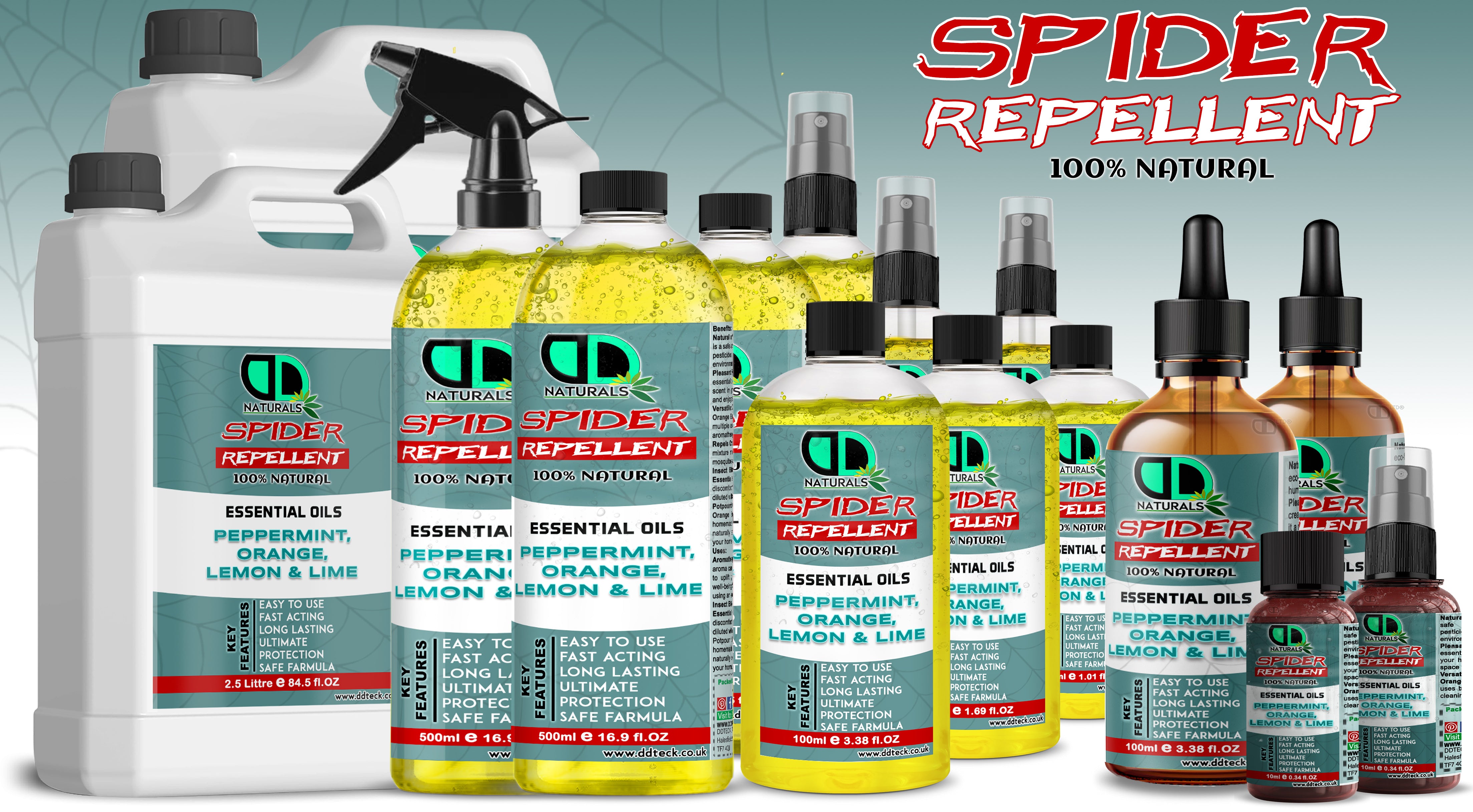 Spider Repellent | 100% Natural Peppermint & Citrus Essential Oil Spider Control Spray