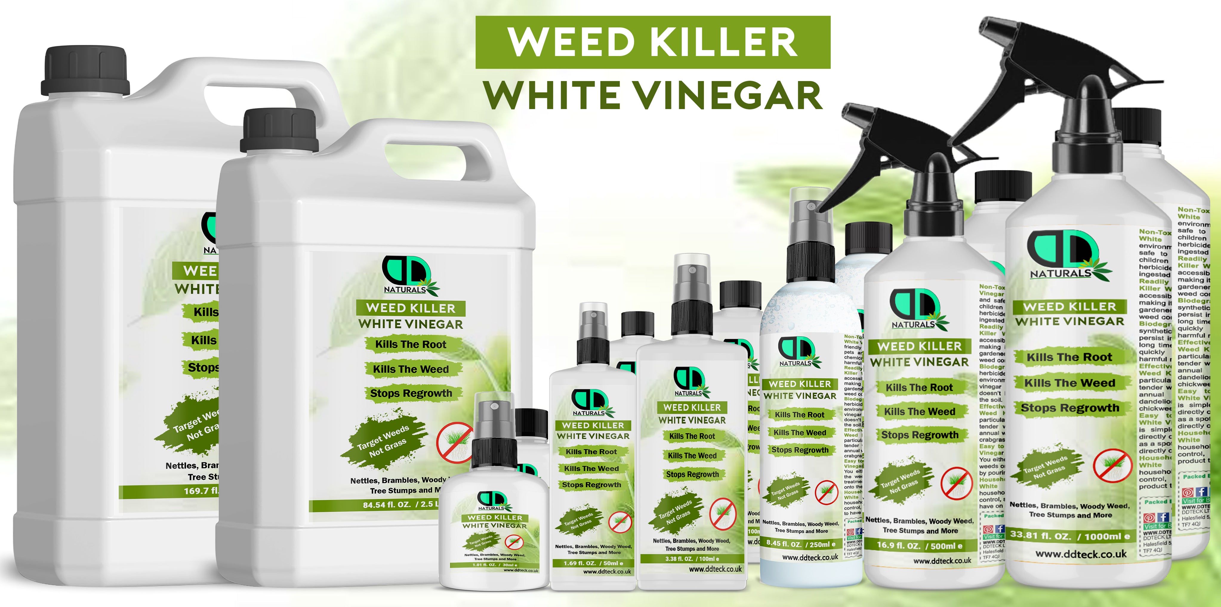 Weed Killer White Vinegar – Heavy Duty Root Killer & Regrowth Preventer