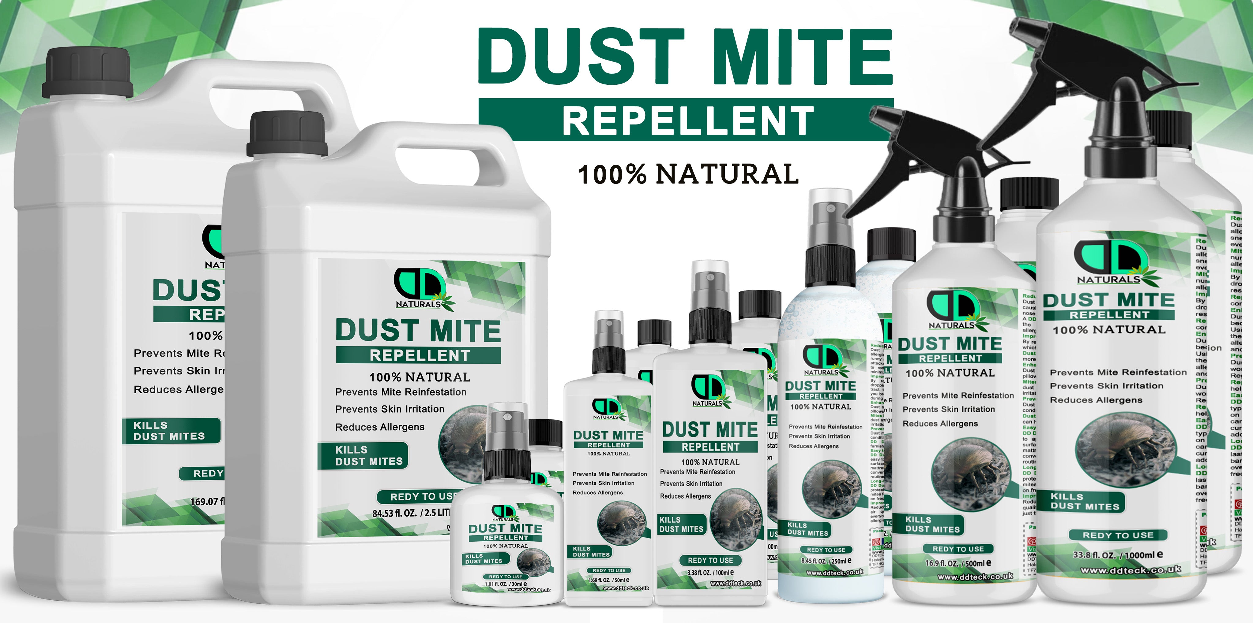 100% Natural Dust Mite Repellent – Kills Mites & Reduces Allergens