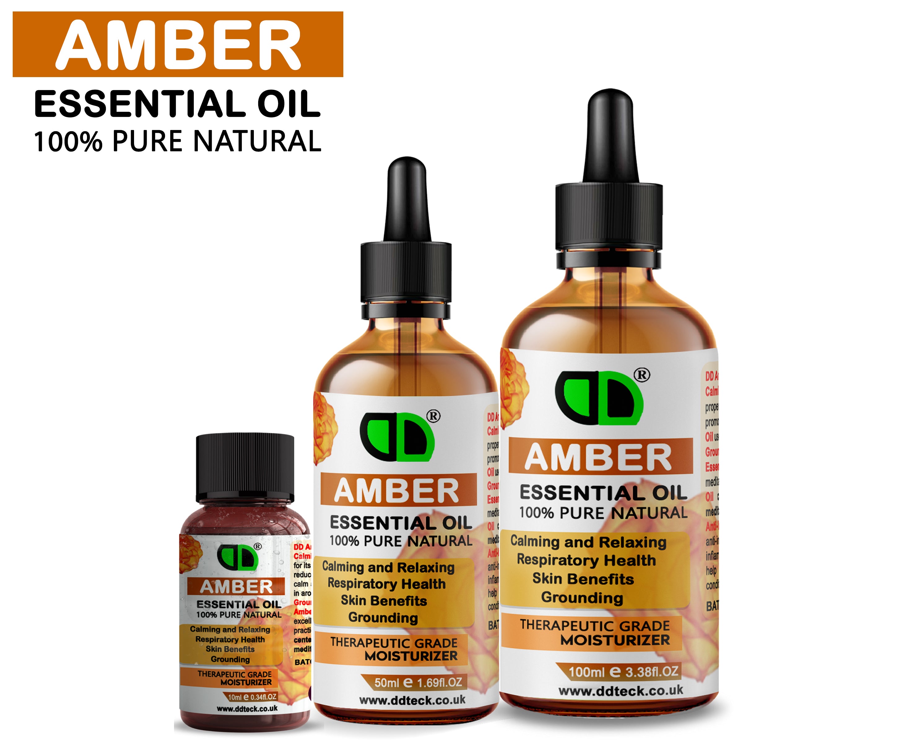 100% Pure Natural Amber Essential Oil – Therapeutic Grade Moisturizer