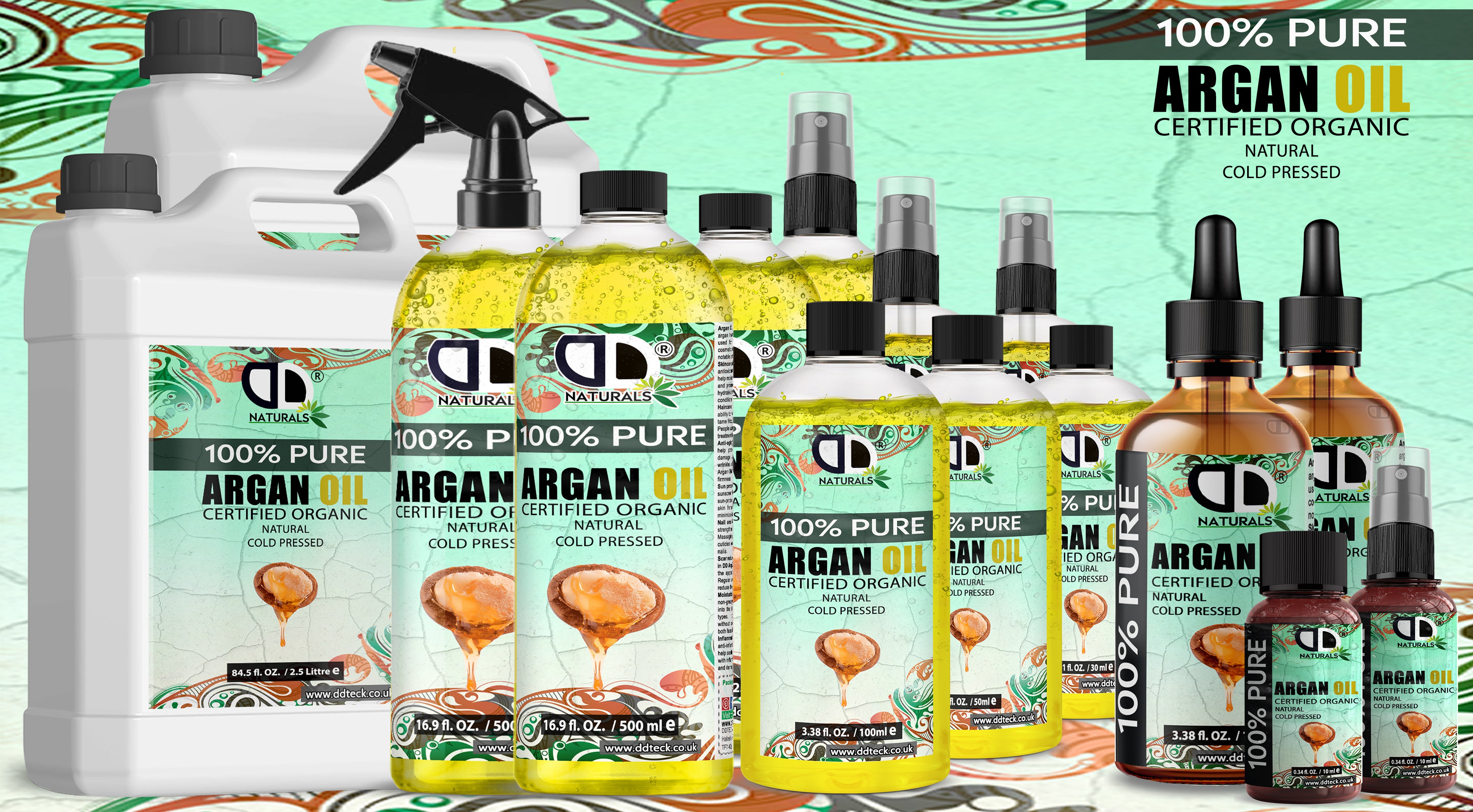 100% Pure Argan Oil | Organic Cold-Pressed Oil for Hair, Skin & Nails