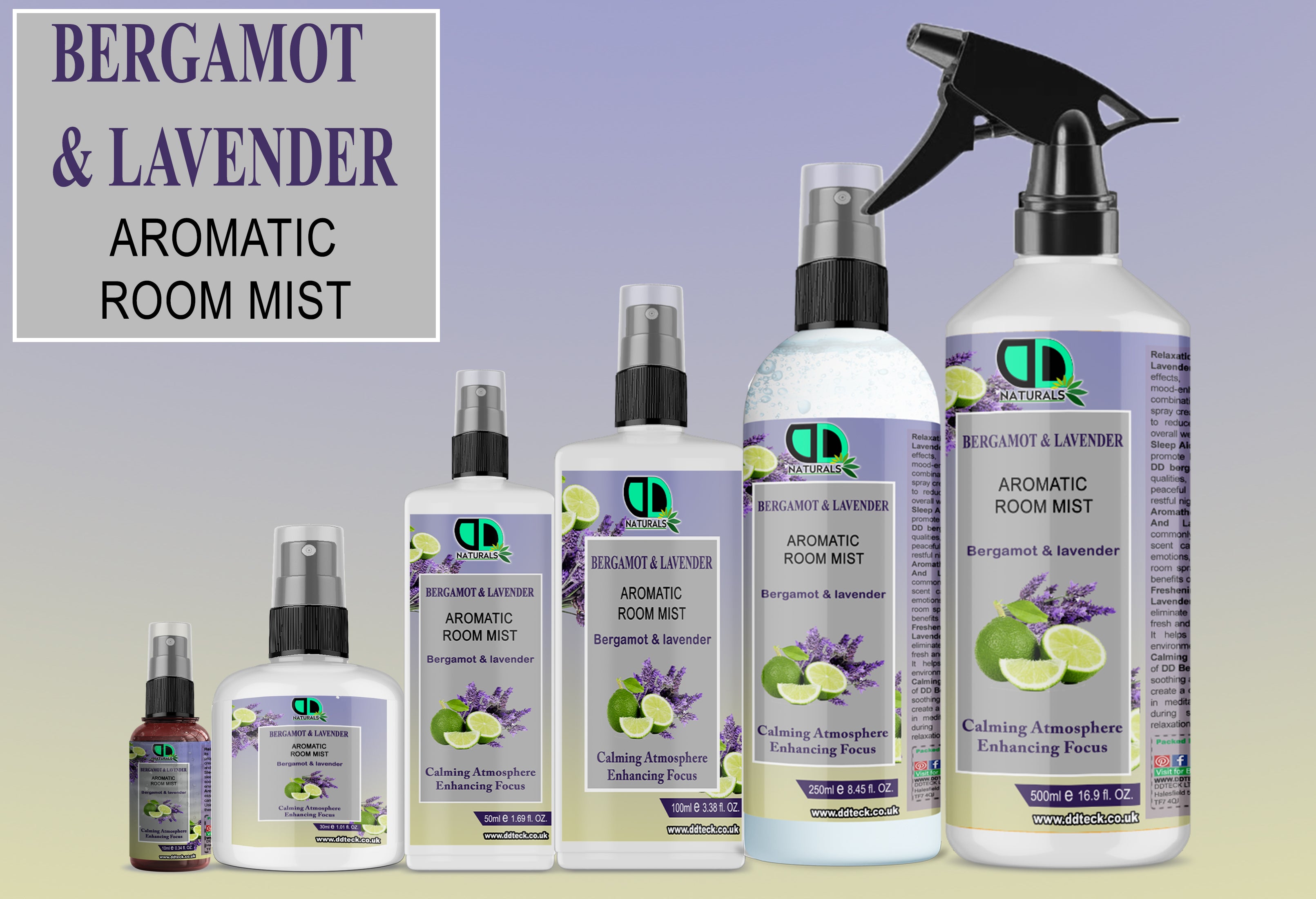 Bergamot & Lavender Aromatic Room Mist – Calming Atmosphere & Enhanced Focus