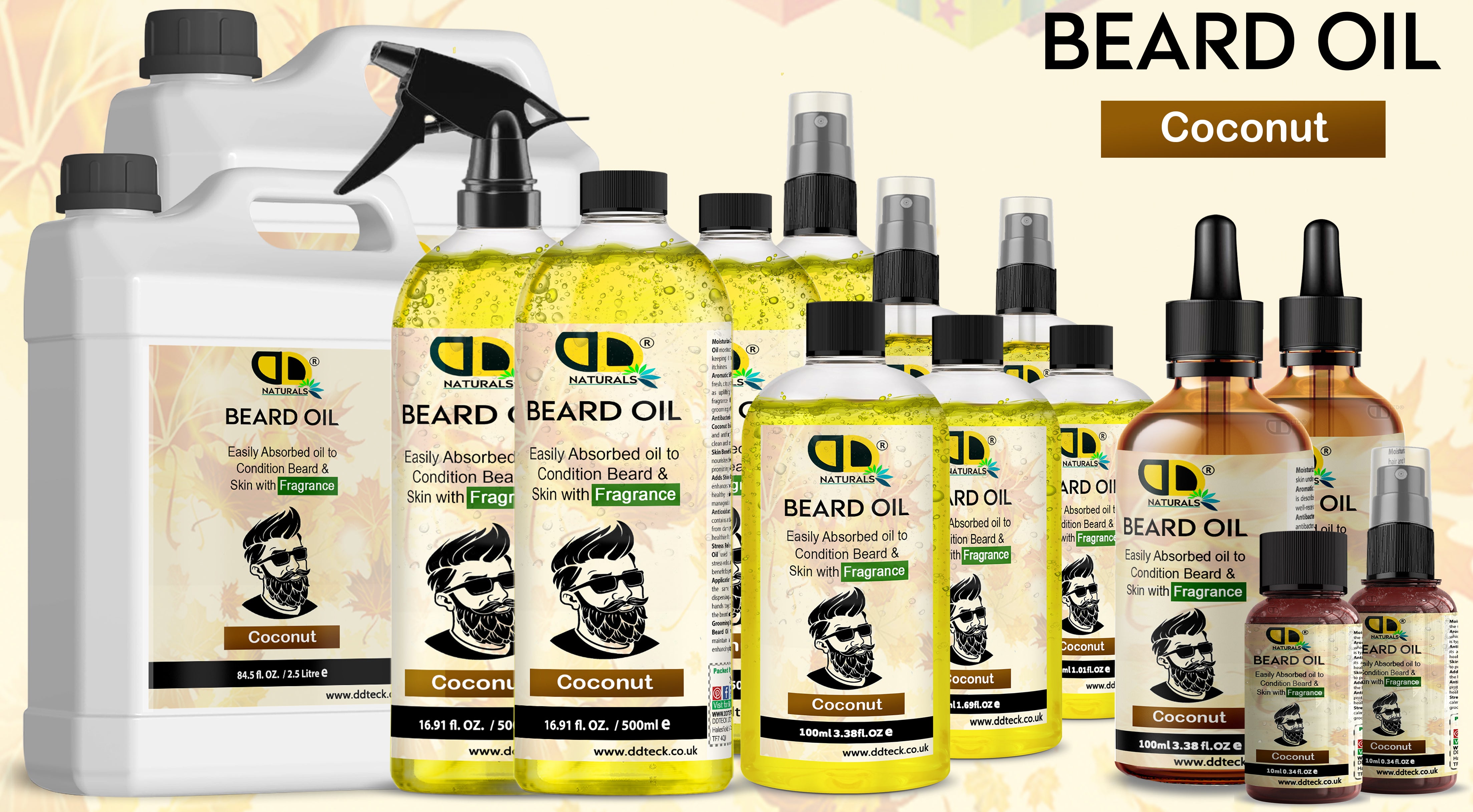 Coconut Beard Essential Oil | Deep Hydration, Growth Support & Smooth Beard Care for Men