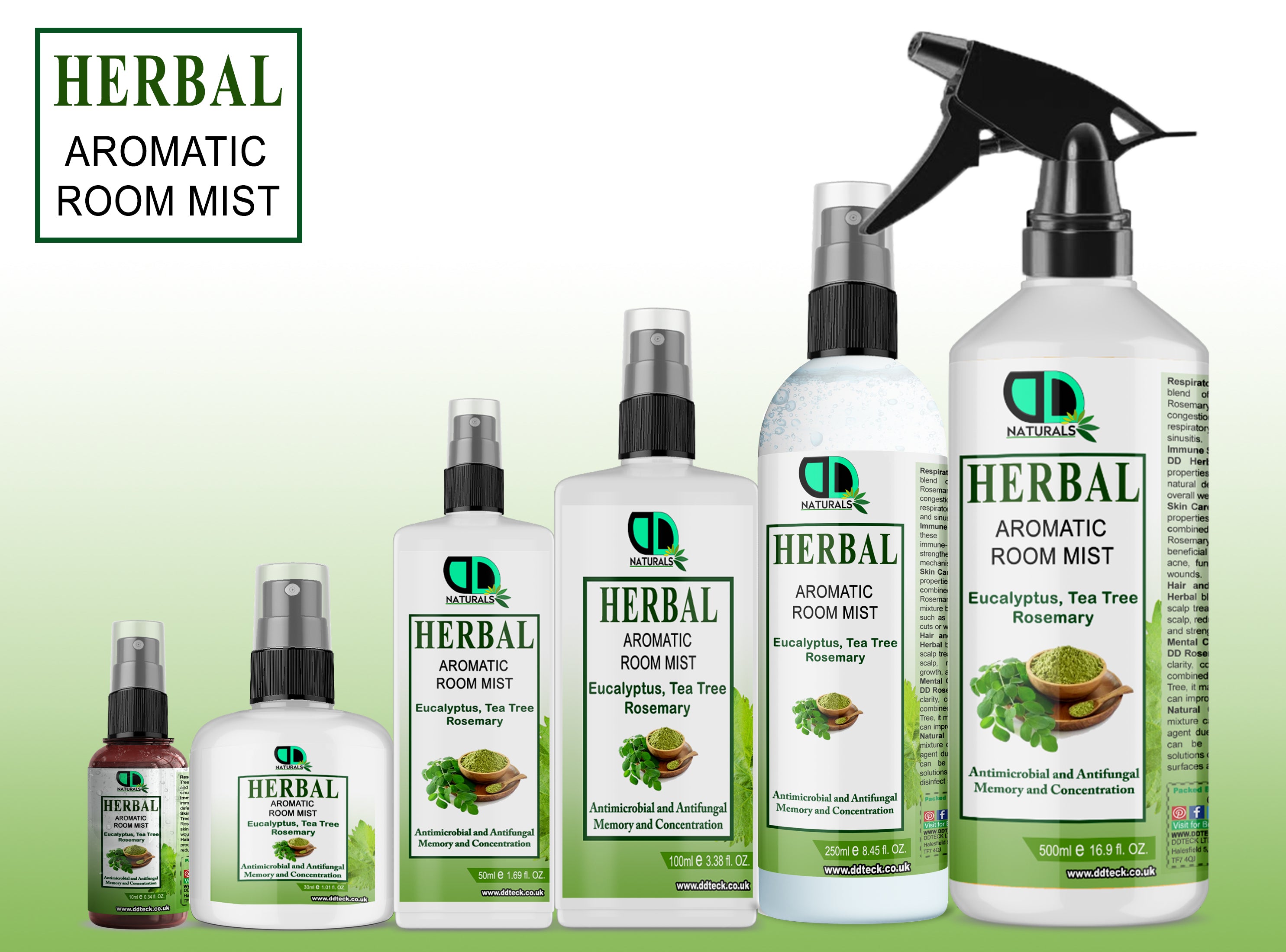 Herbal Aromatic Room Mist - Eucalyptus, Tea Tree & Rosemary