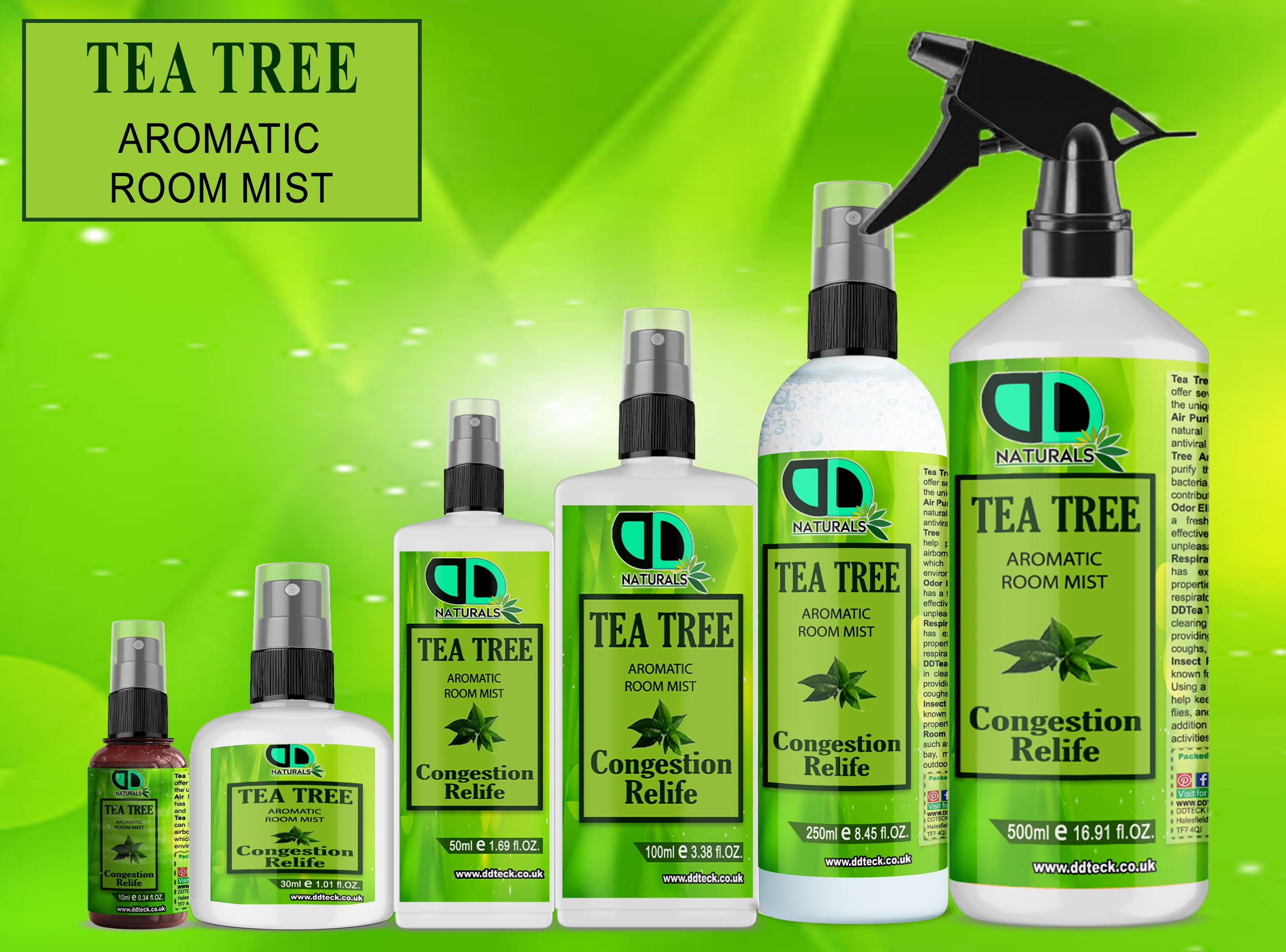 Tea Tree Aromatic Room Mist – Natural Congestion Relief & Air Purifier
