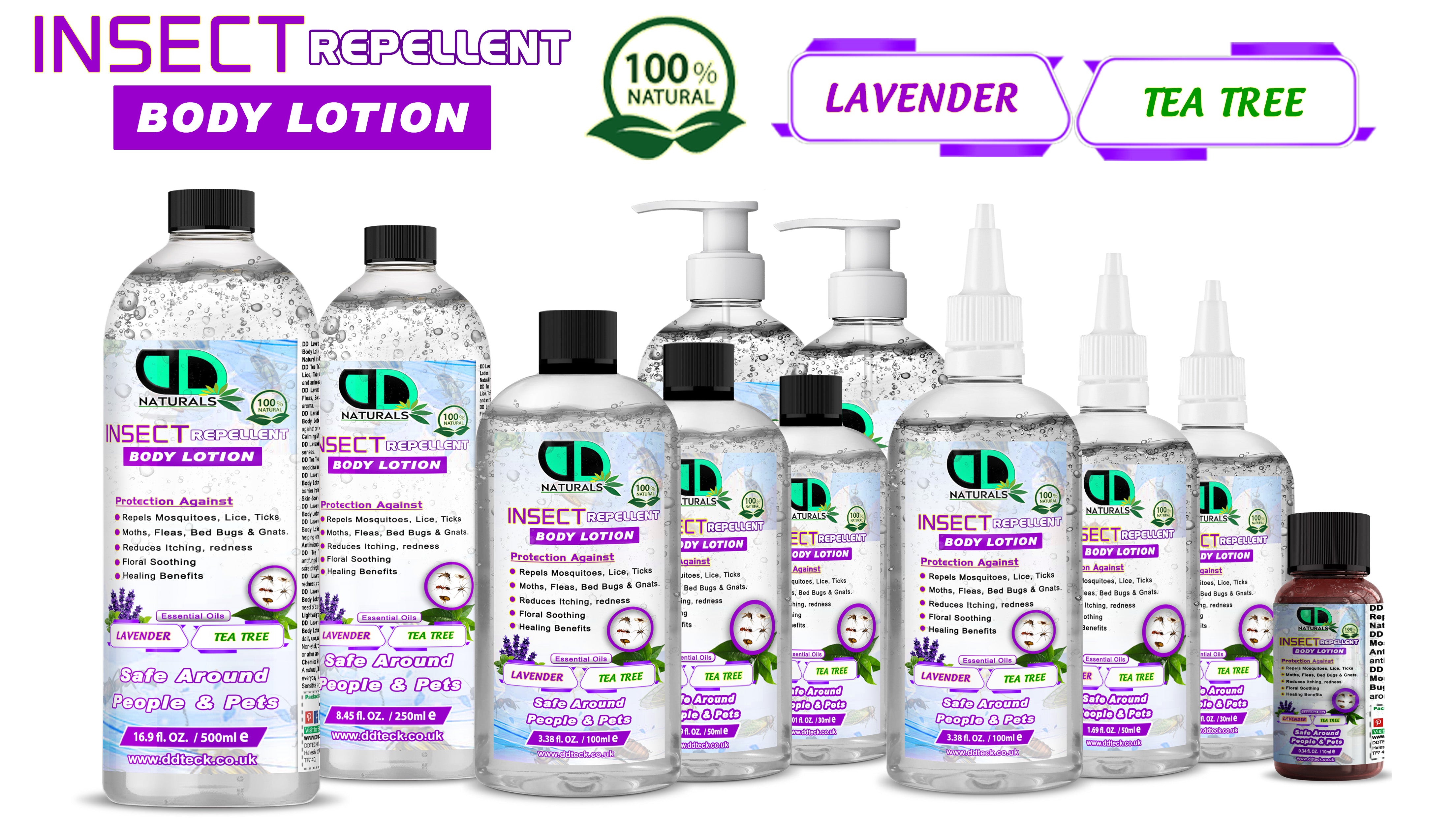 Natural Insect Repellent Body Lotion with Lavender & Tea Tree Oil – Mosquito & Bug Protection | Safe for People & Pets