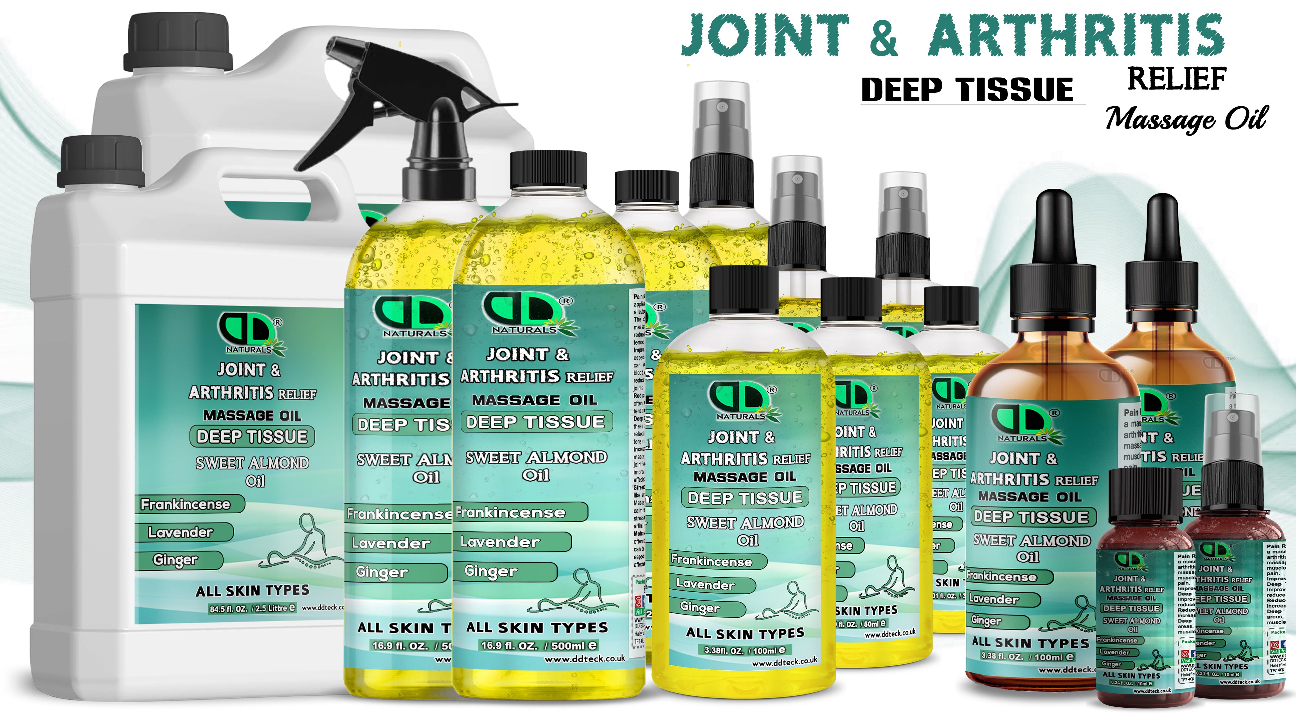 Joint & Arthritis Relief Deep Tissue Massage Oil with Frankincense, Lavender, & Ginger