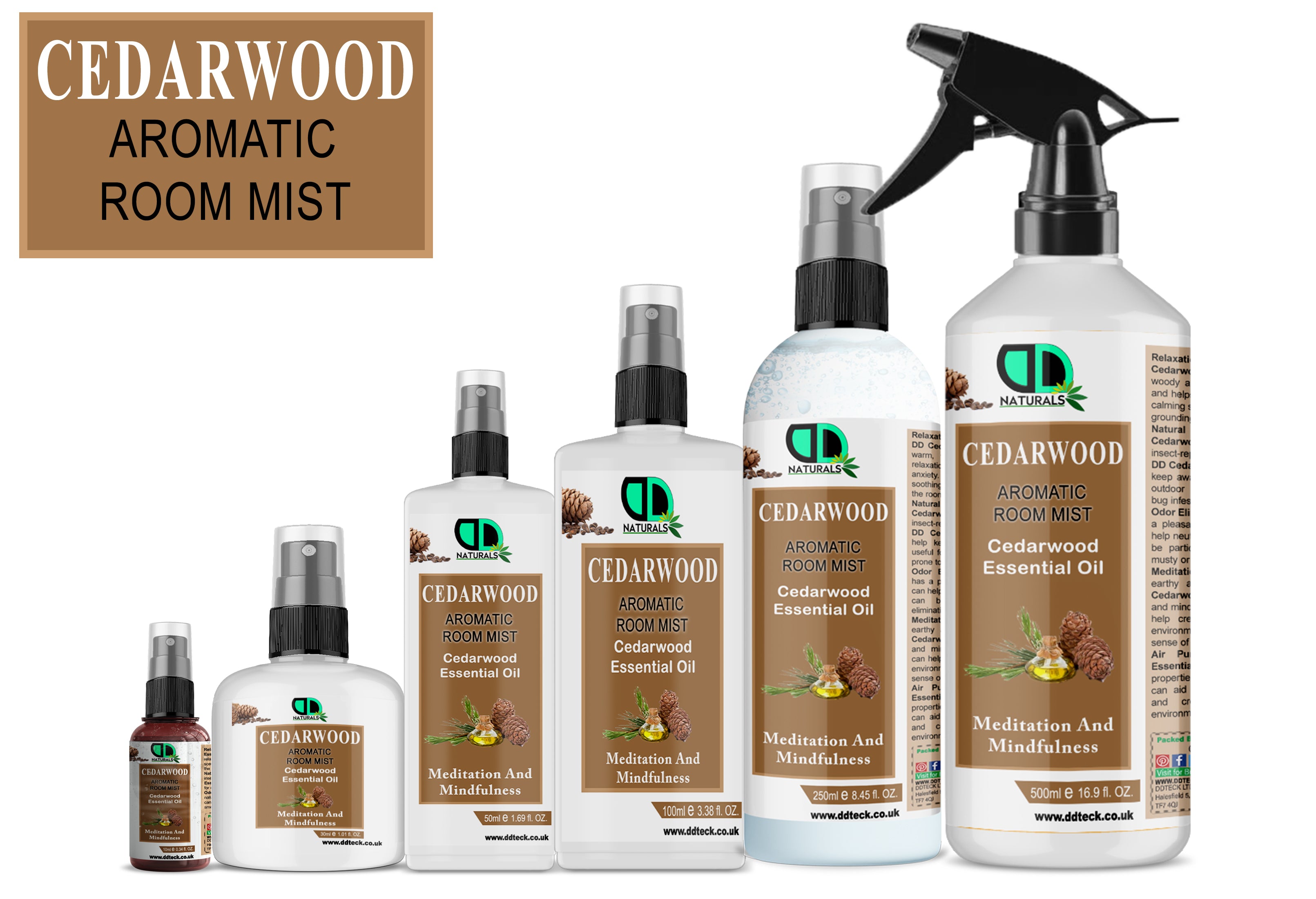 Cedarwood Aromatic Room Mist – Pure Essential Oil Spray for Meditation & Mindfulness