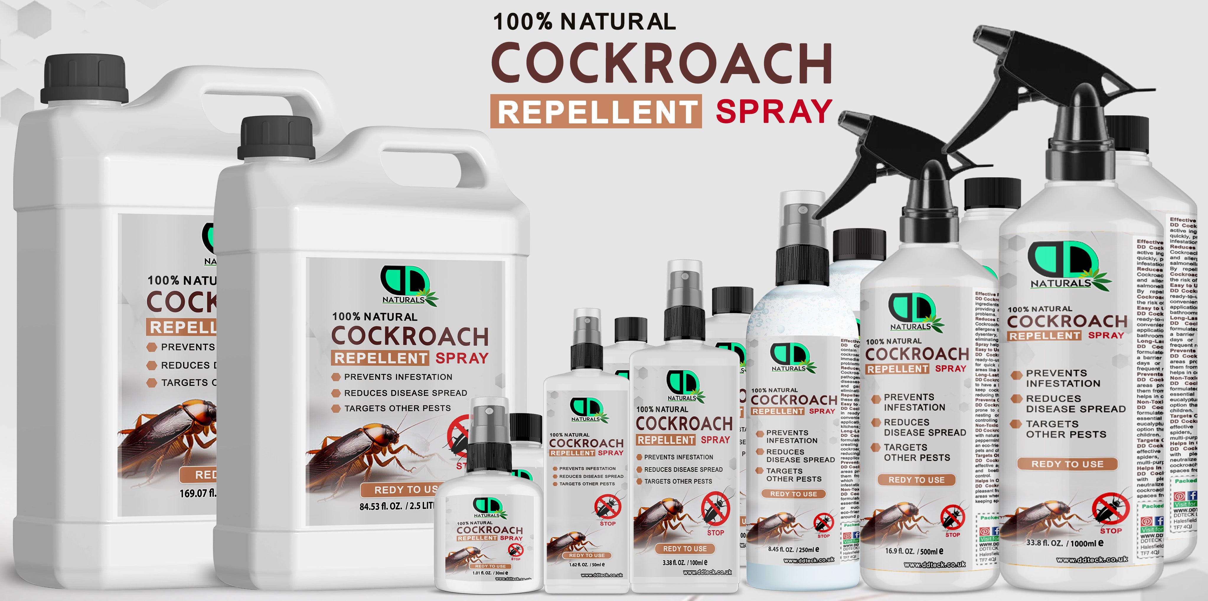 Cockroach Repellent – Natural Plant-Based Spray for Cockroaches & Crawling Insects (Home & Garden Use)