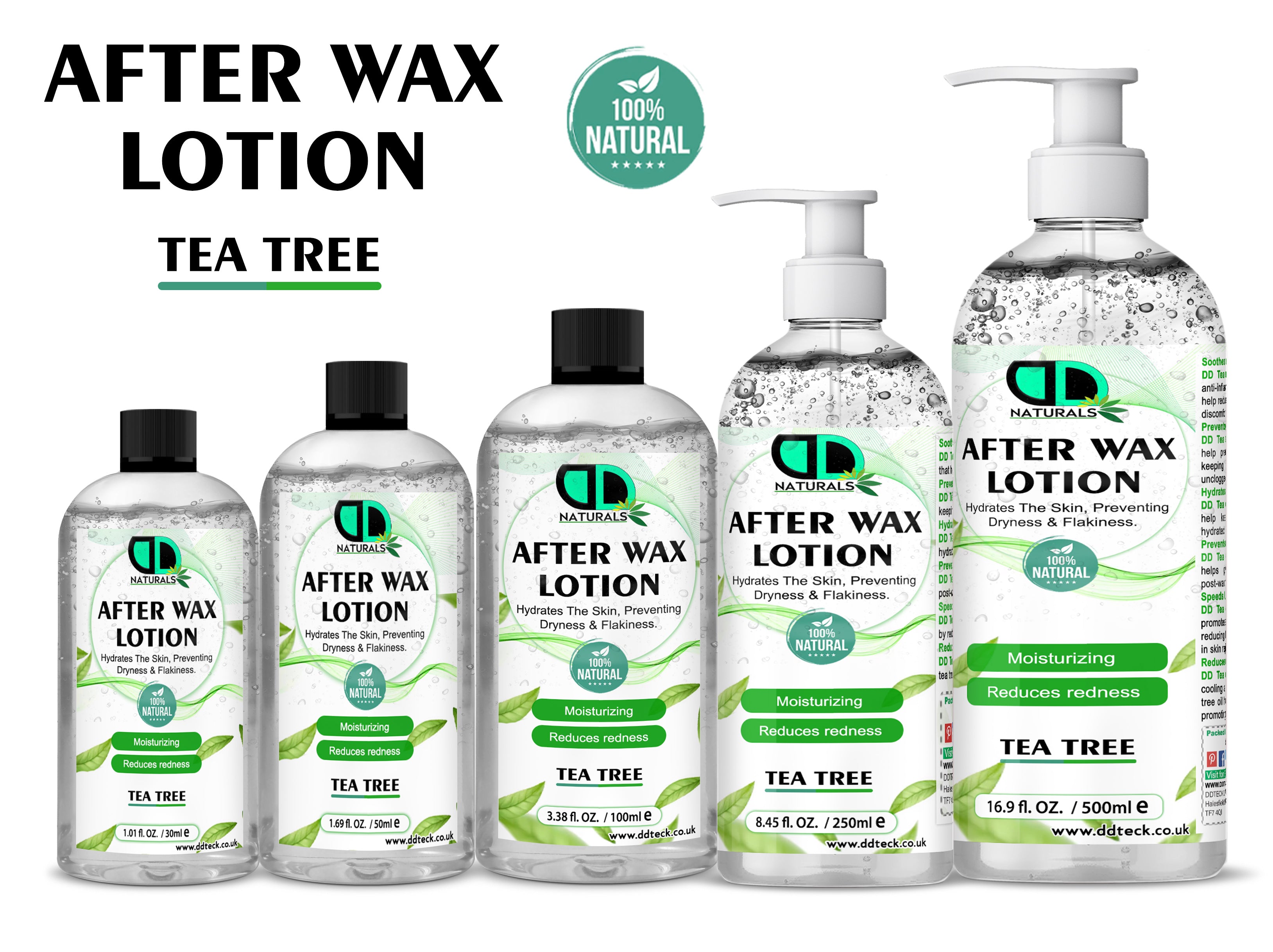 After Wax Lotion – 100% Natural Tea Tree Moisturizer