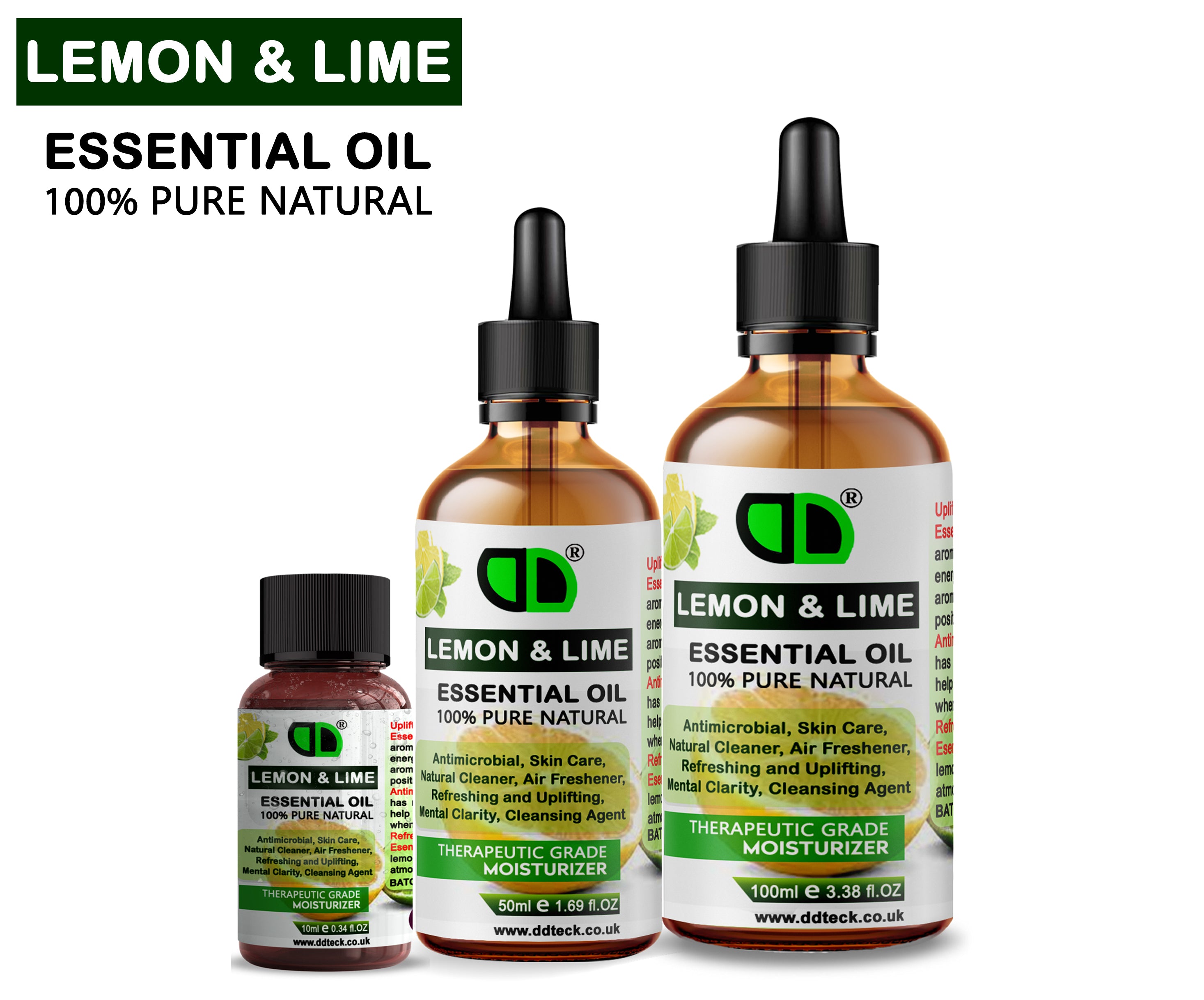 100% Pure Natural Lemon & Lime Essential Oil – Therapeutic Grade Moisturizer