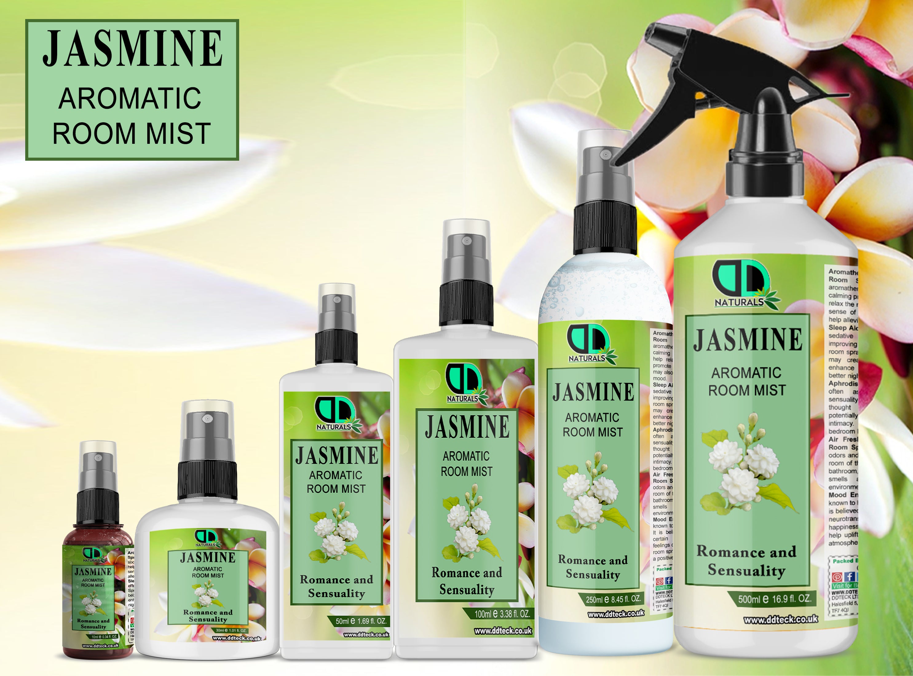 Jasmine Aromatic Room Mist – Romance & Sensuality Fragrance Spray | Refreshing Air Freshener
