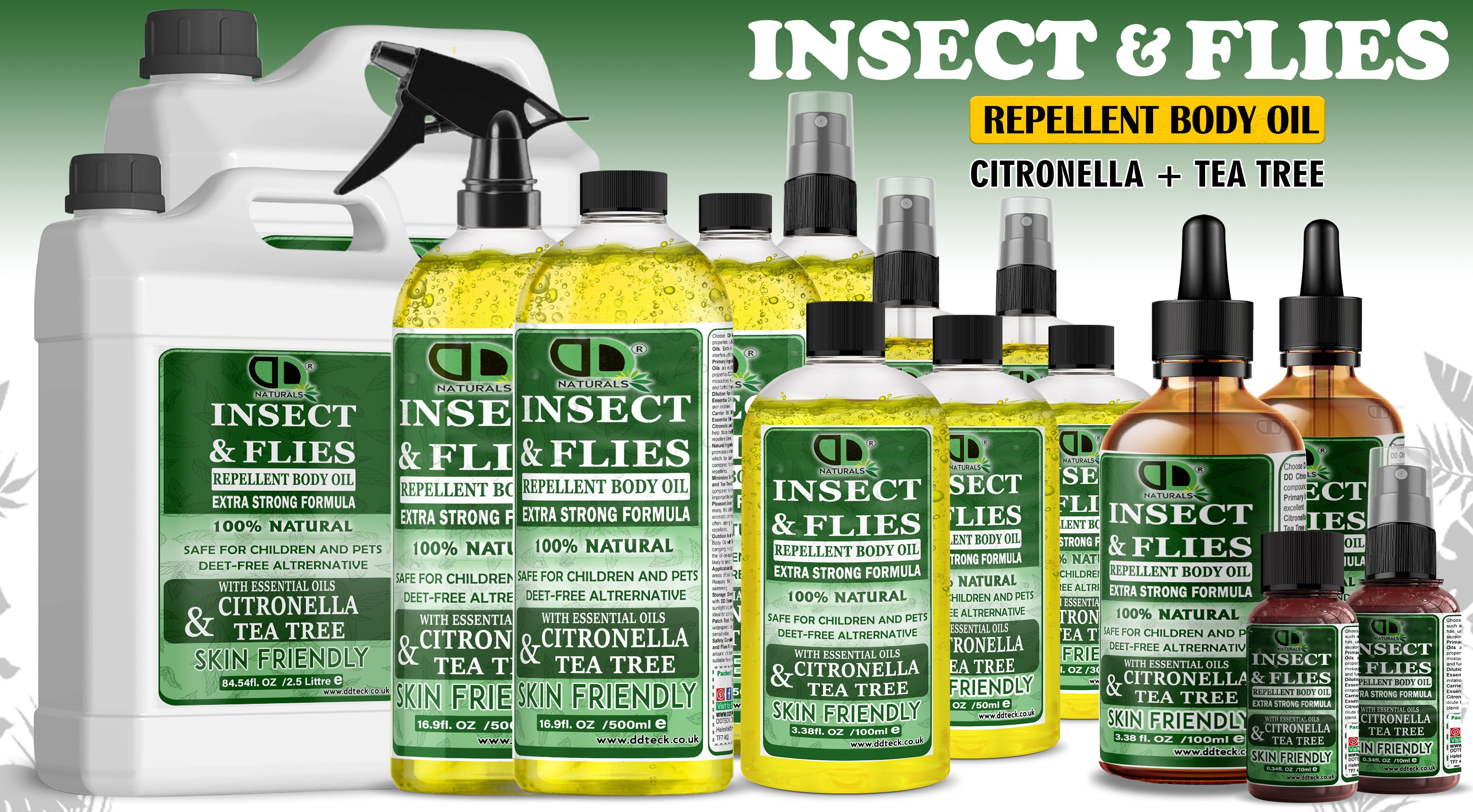 Insect Repellent Body Oil with Citronella & Tea Tree Essential Oils | Natural Protection for Skin & Outdoor Use