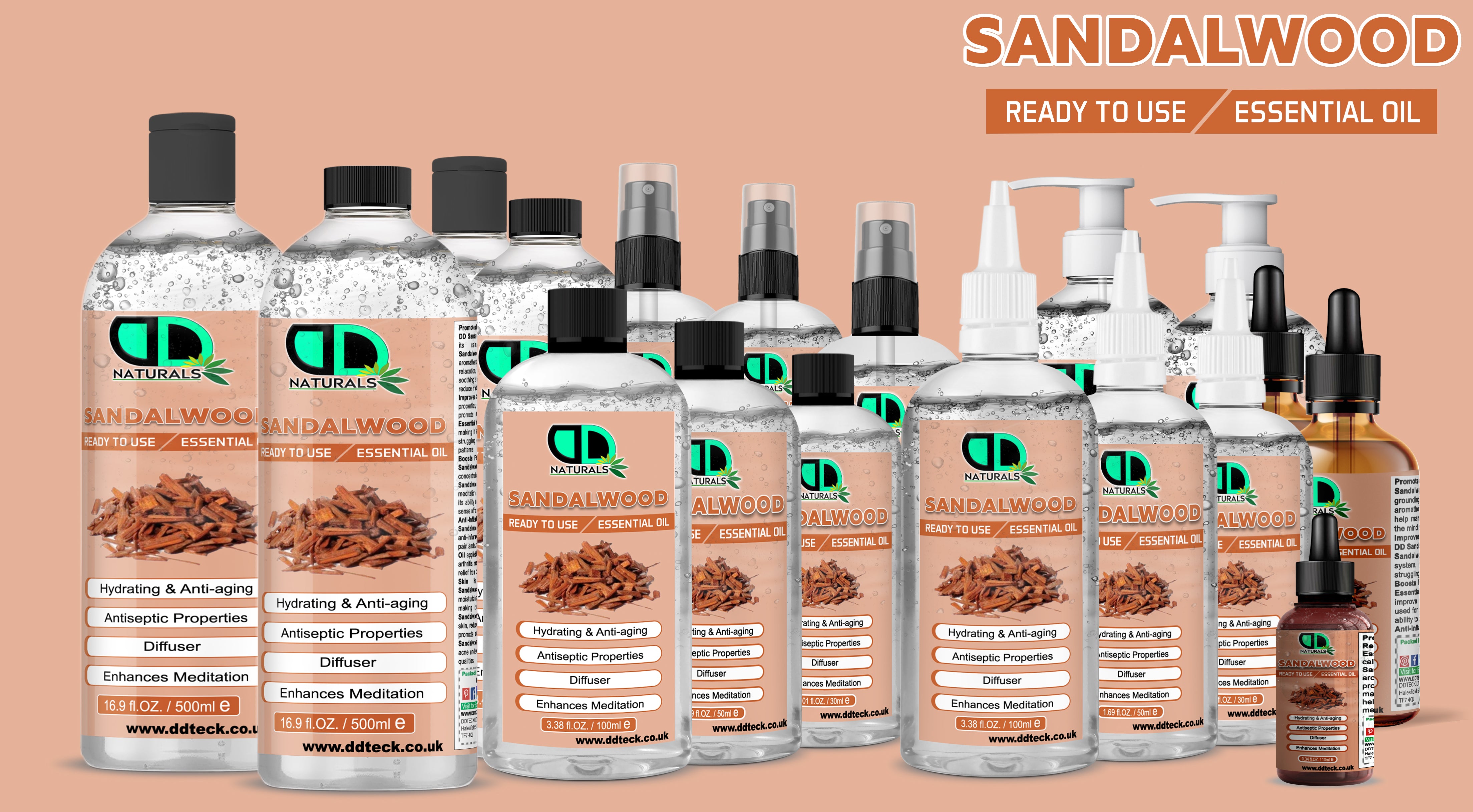 Sandalwood Essential Oil - Ready to Use Hydrating & Anti-aging Formula