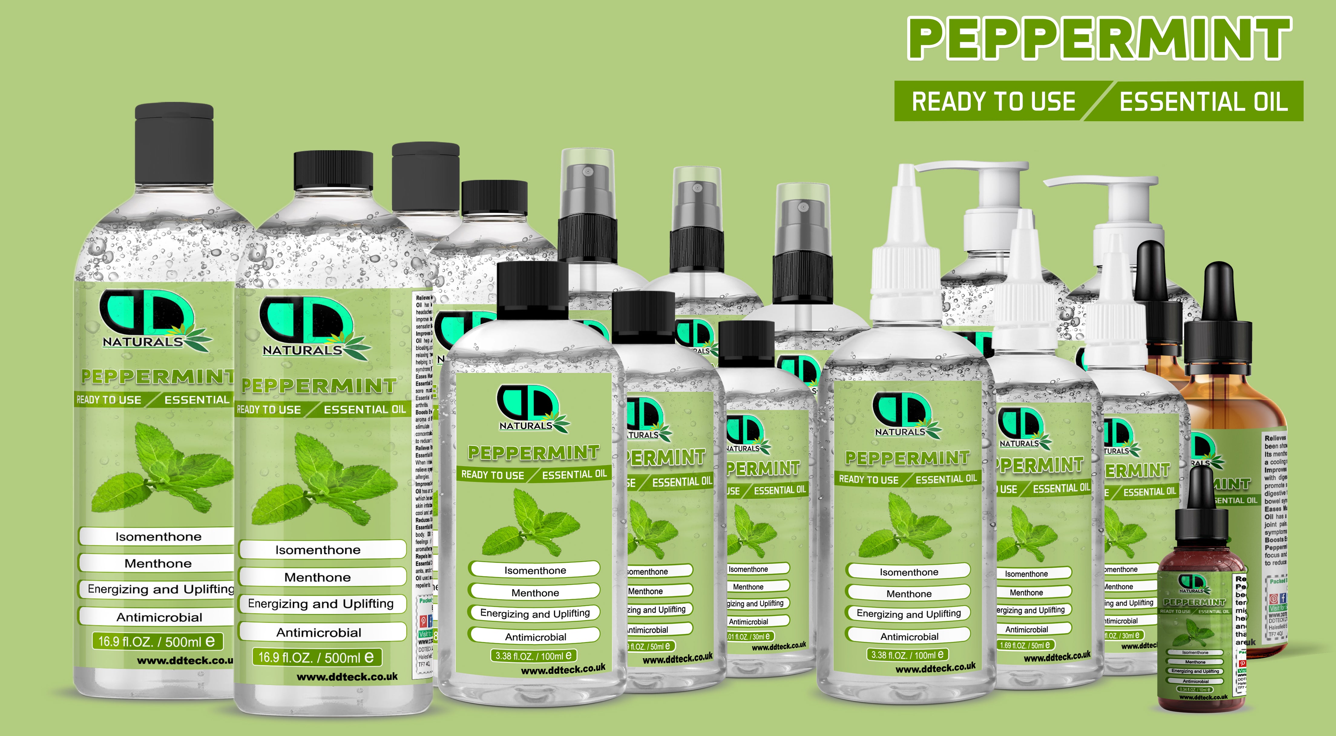 Peppermint Essential Oil - Ready to Use Energizing & Uplifting Formula