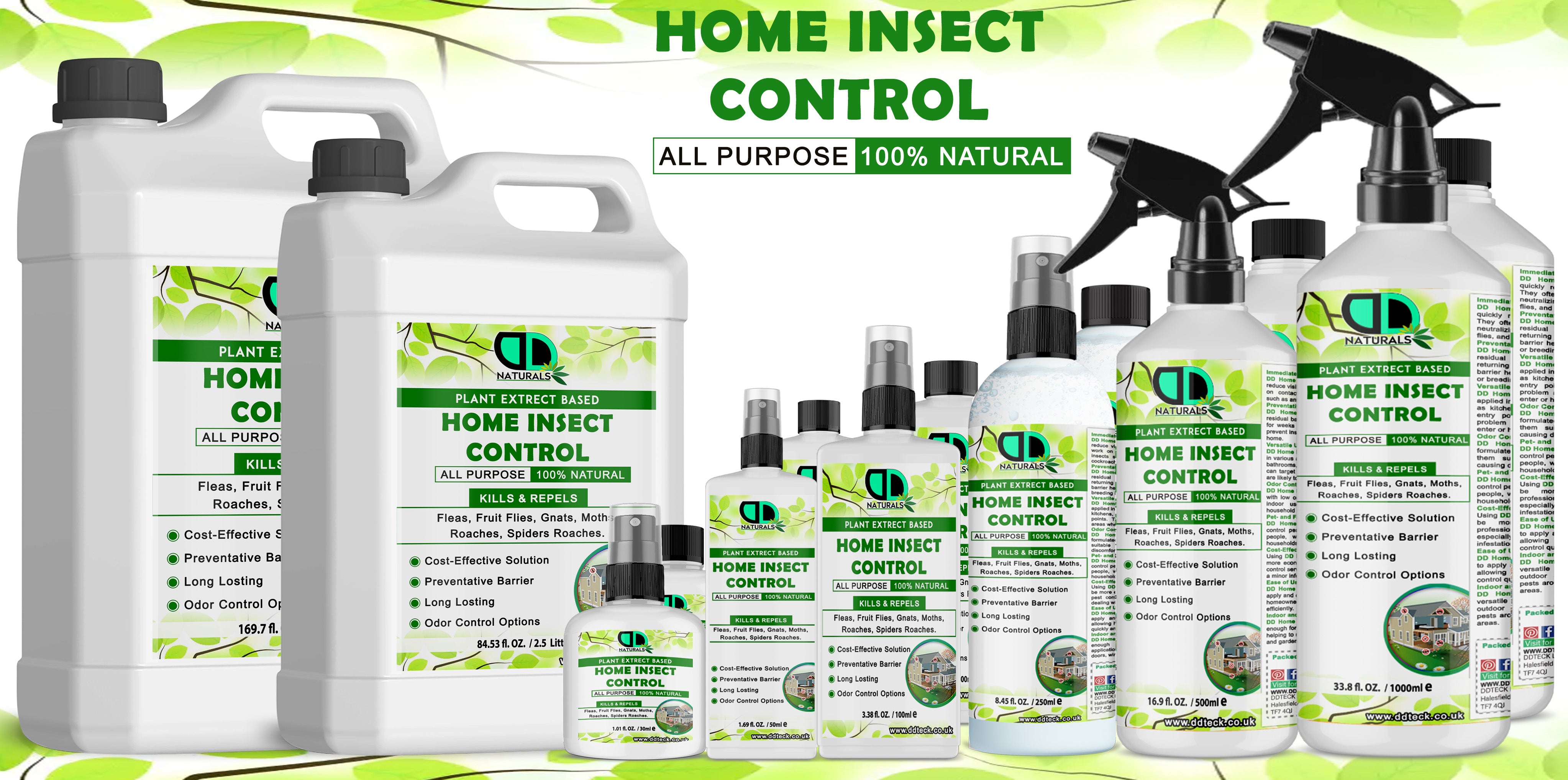 Home Insect Control Repellent Spray | Natural Peppermint-Based Pest Control for Indoor & Outdoor Use