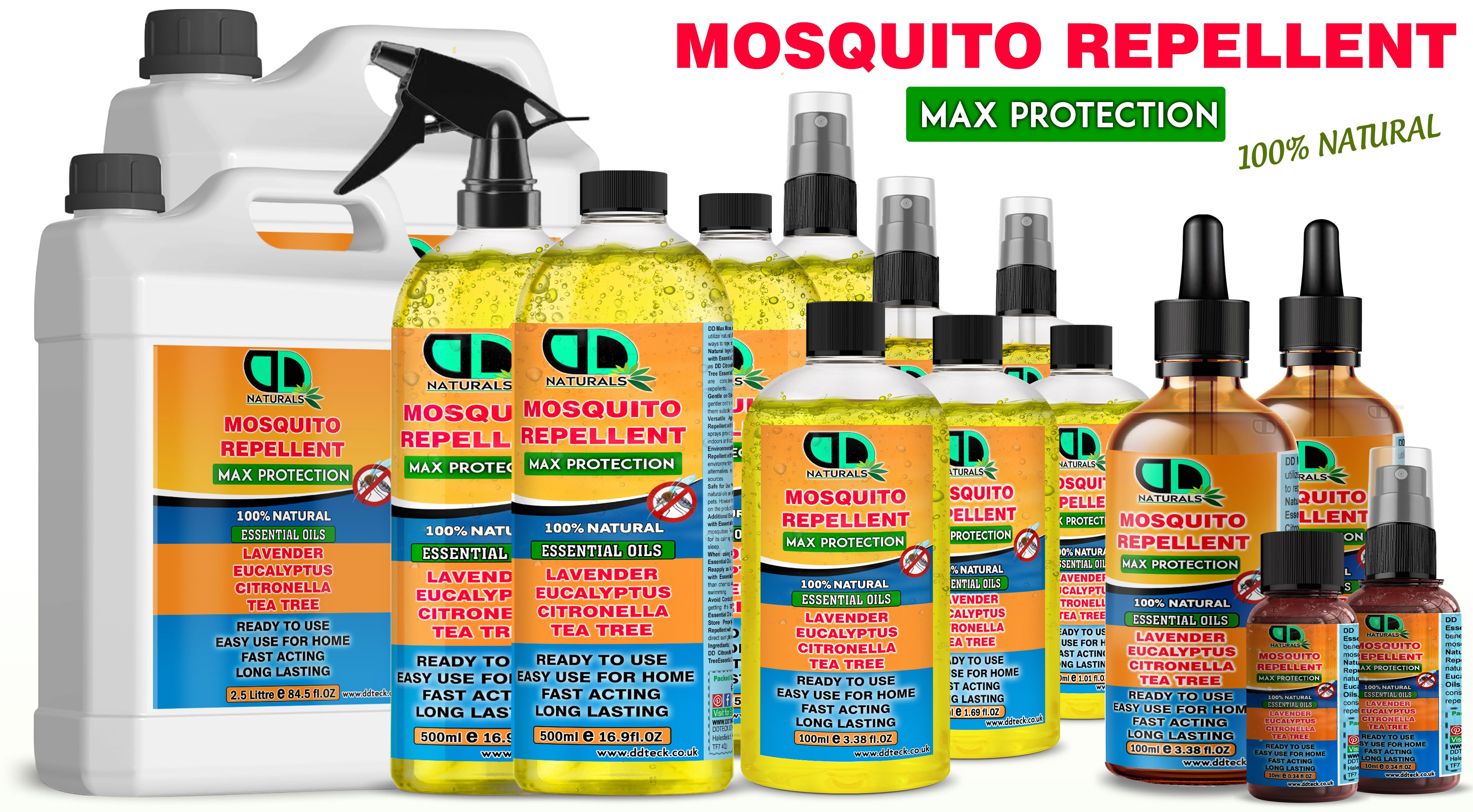 Mosquito Repellent Diffuser Oil | Natural Essential Oil Blend with Lavender, Eucalyptus, Citronella & Tea Tree