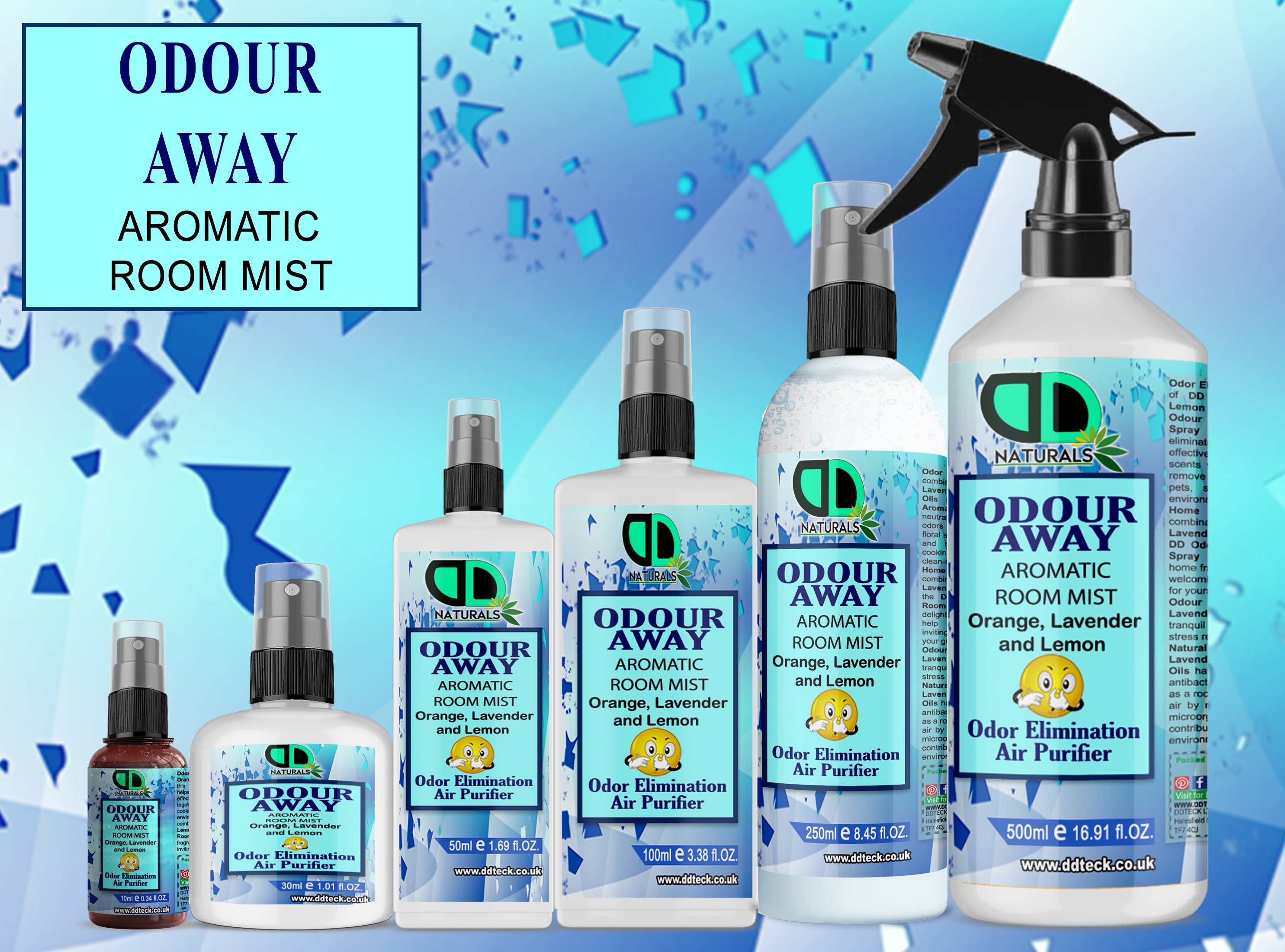 Odour Away Aromatic Room Mist – Orange, Lavender and Lemon Air Purifier
