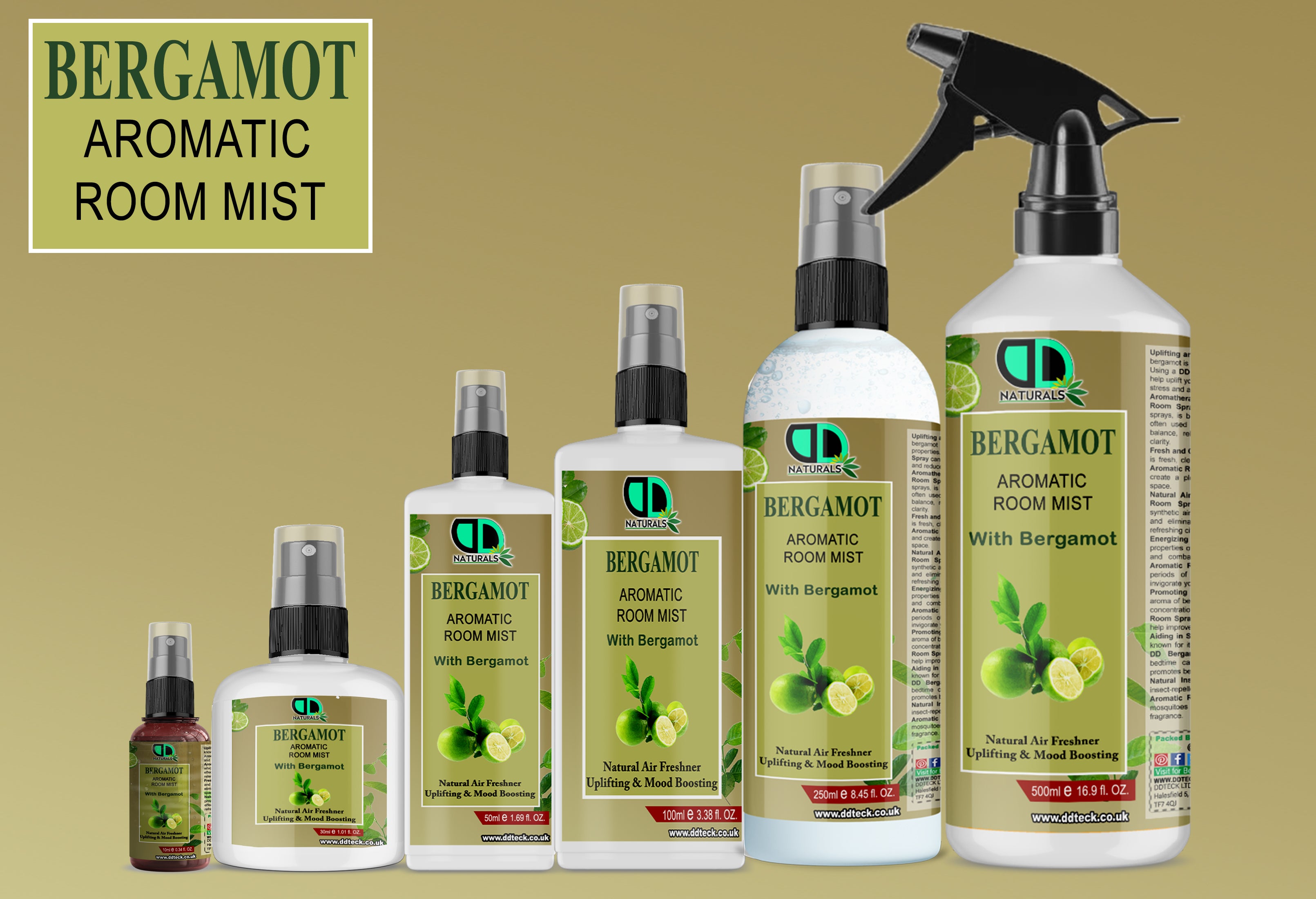 Bergamot Aromatic Room Mist – Natural Air Freshener for Mood Boosting