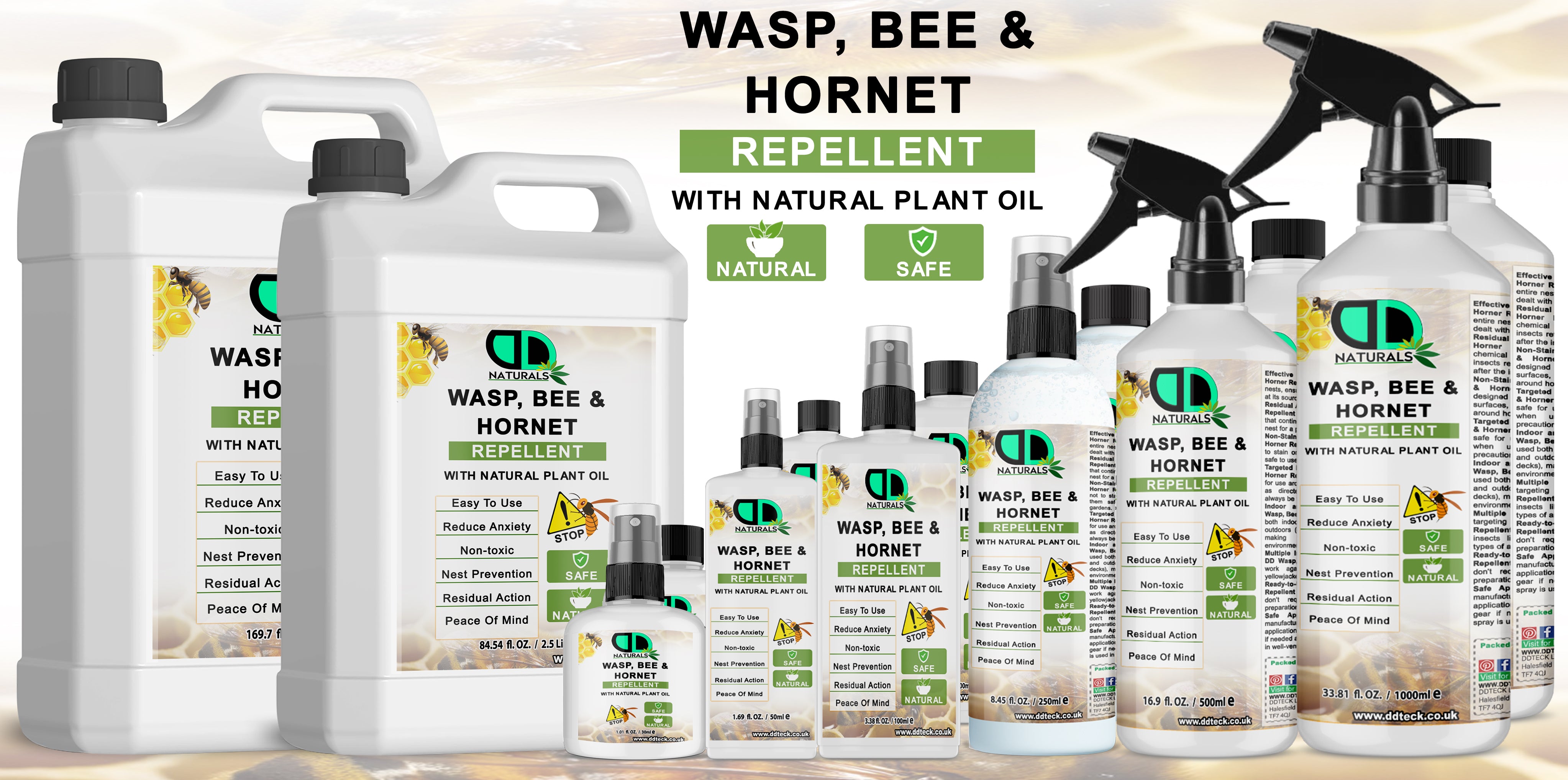 Wasp, Bee & Hornet Repellent – 100% Natural Plant Oil Defense