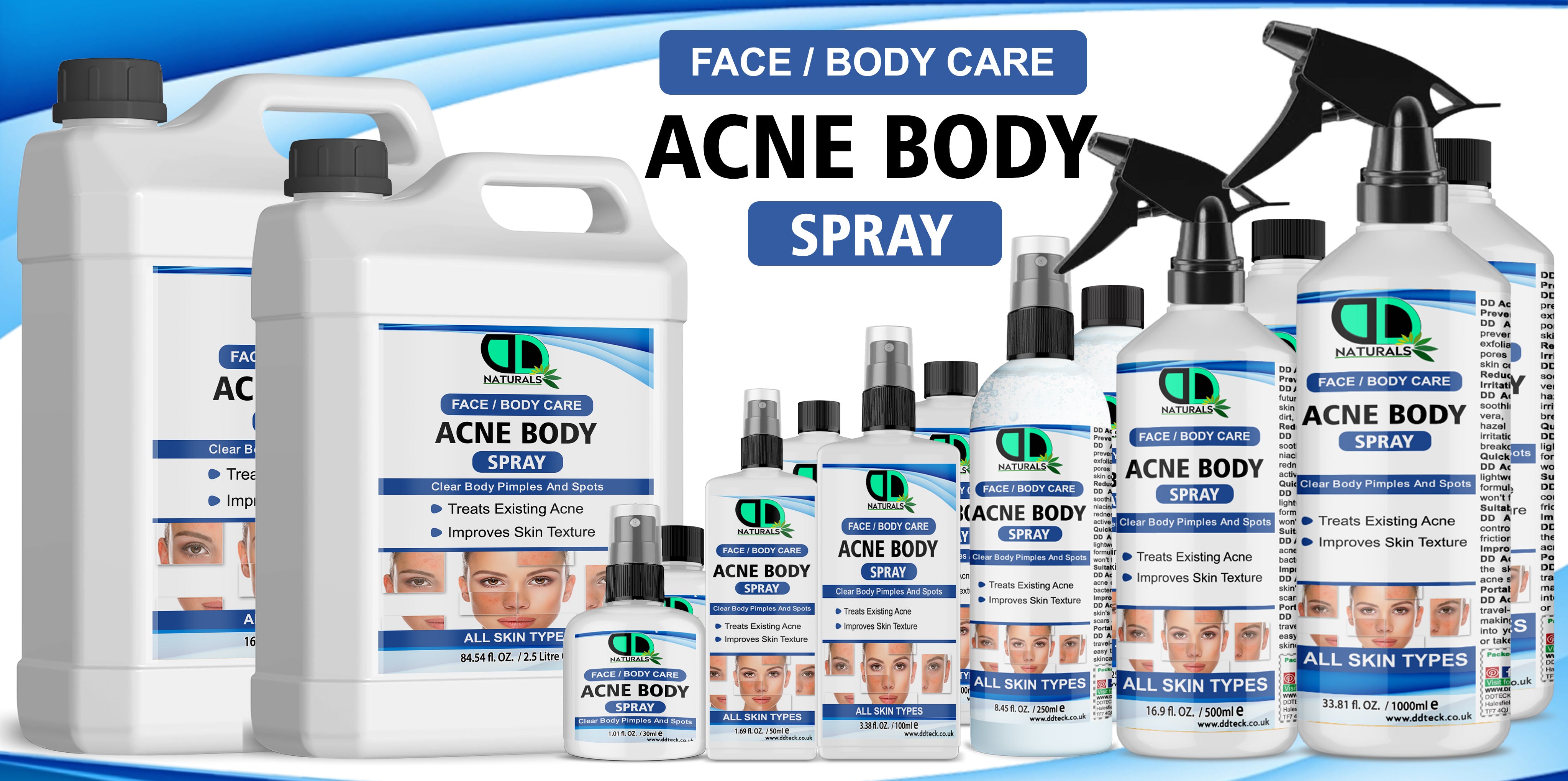 Acne Body Spray | Fast-Drying Acne Control Spray for Face & Body