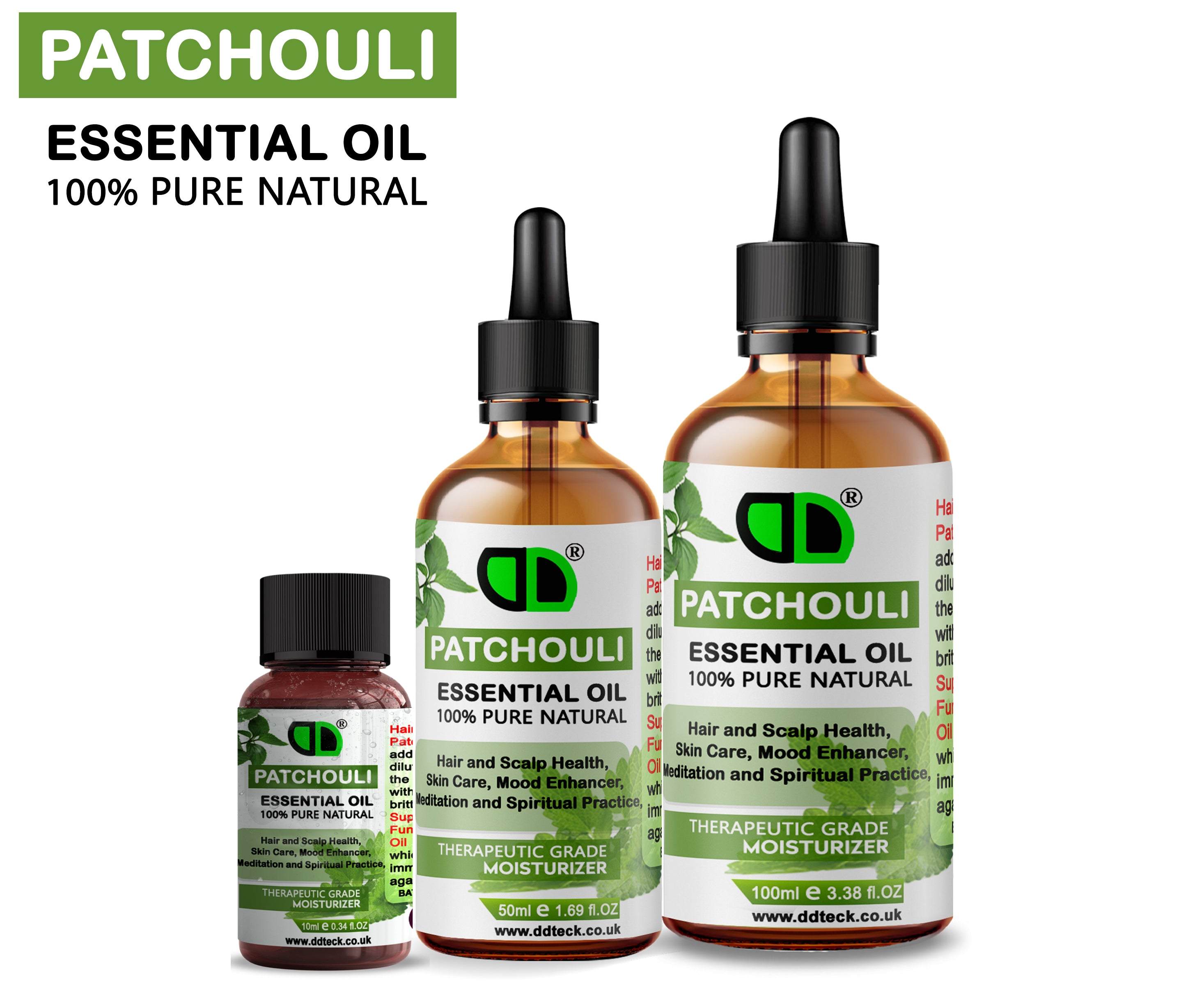 100% Pure Natural Patchouli Essential Oil - Therapeutic Grade