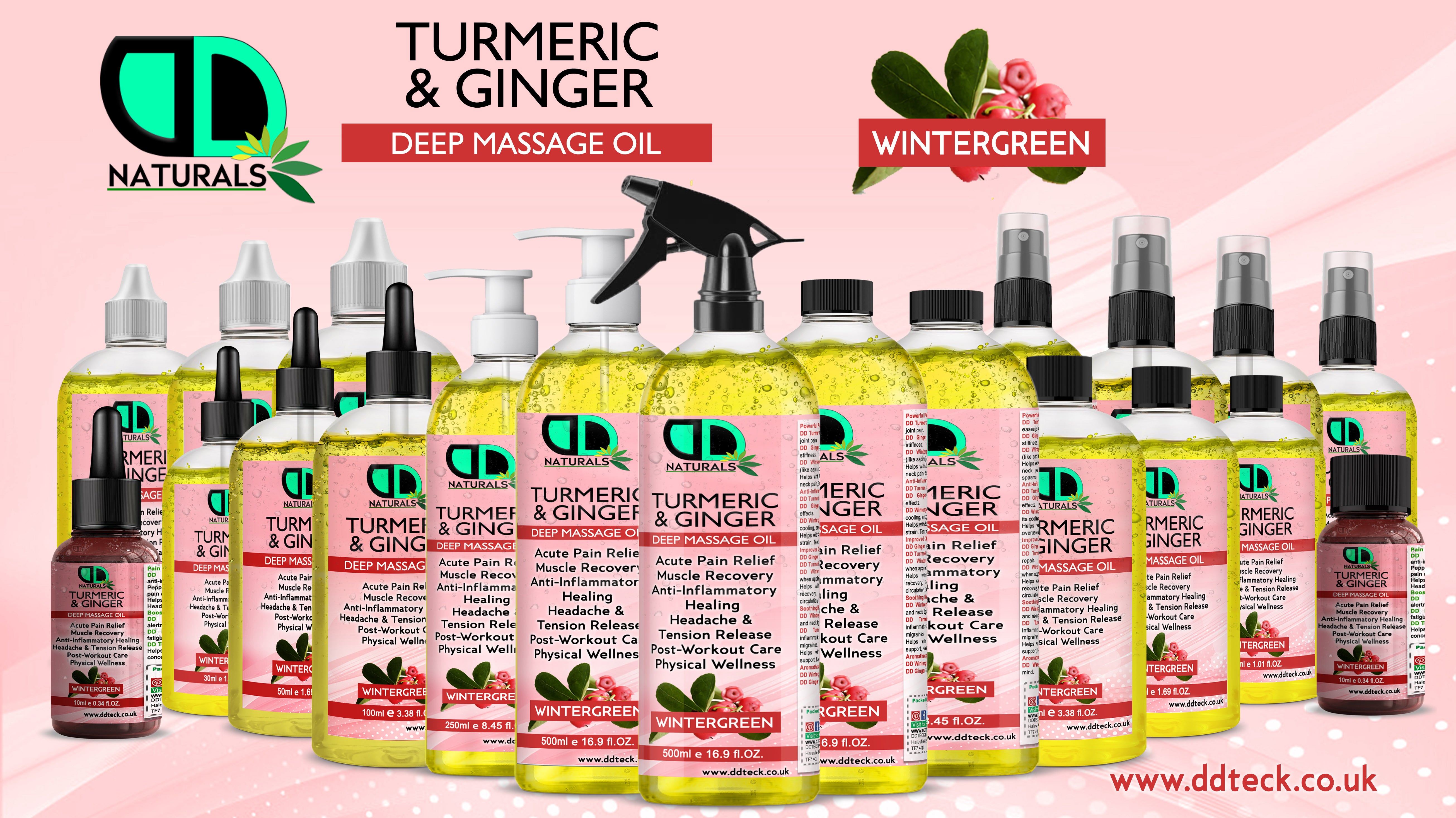 Turmeric & Ginger Deep Massage Oil with Wintergreen