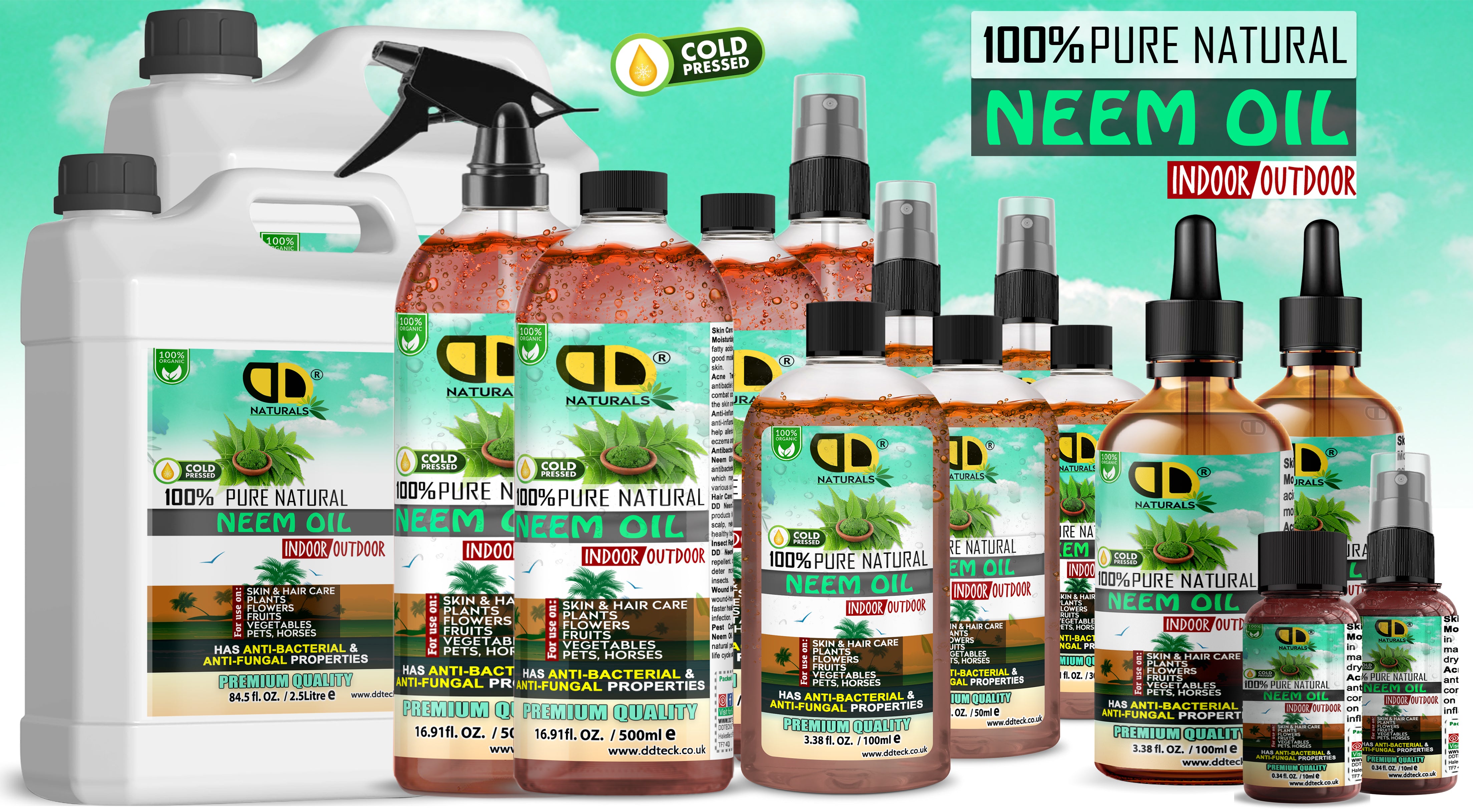100% Pure Natural Neem Oil – Organic Cold Pressed Indoor & Outdoor Formula