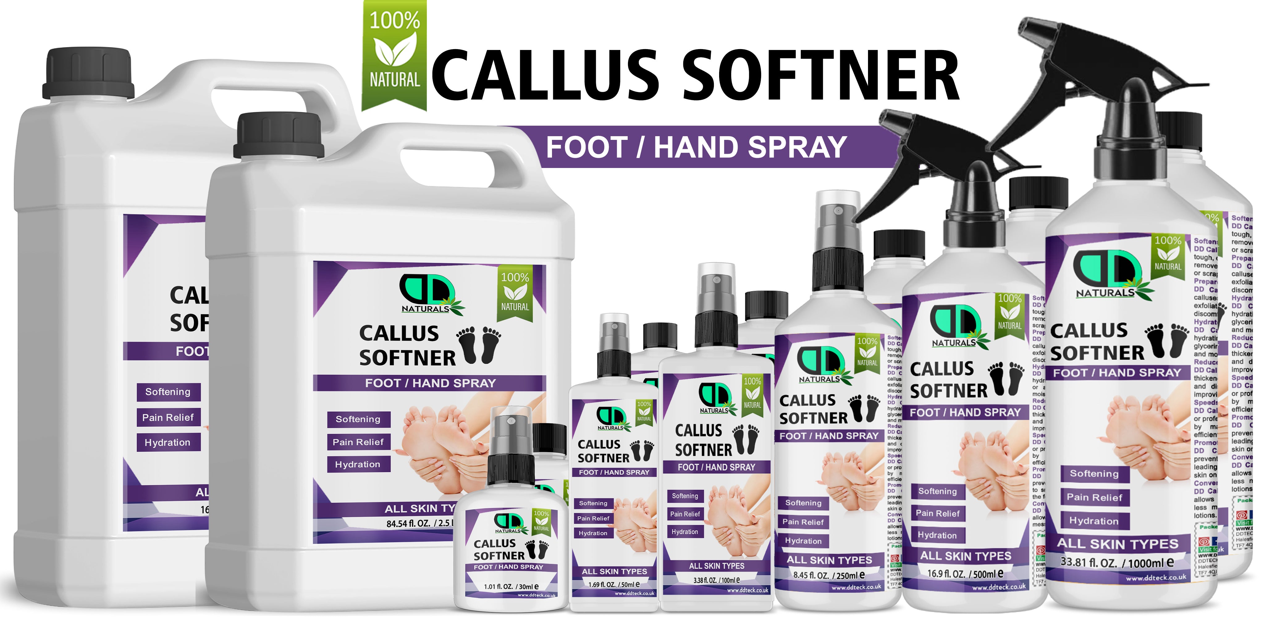 Callus Softener Hand & Foot Spray | Natural Callus Remover for Feet, Heels & Hands
