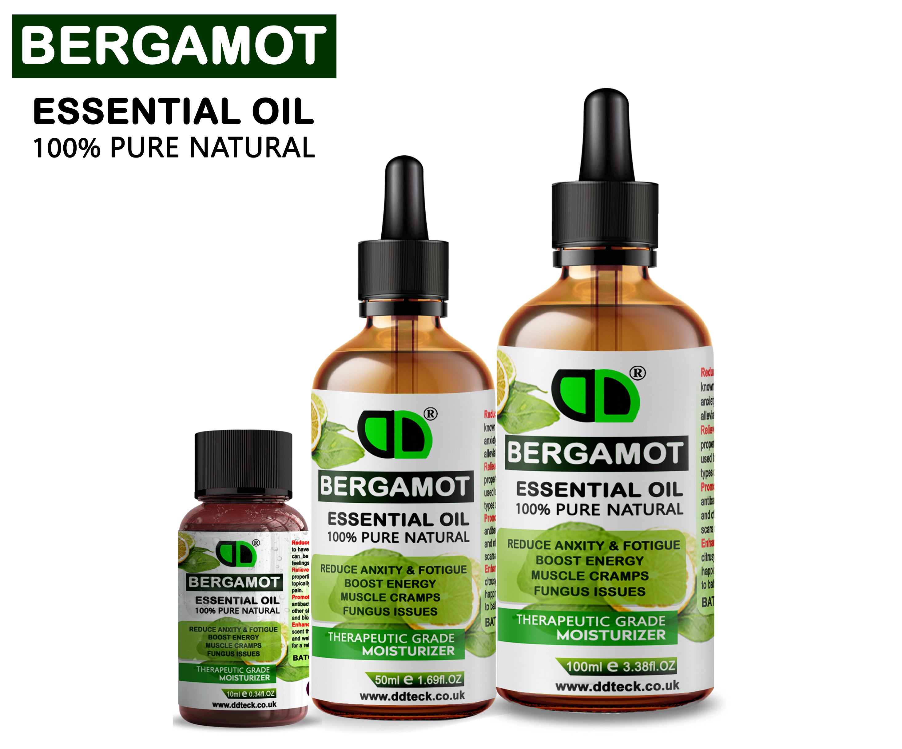 Bergamot Essential Oil | Energy Booster & Muscle Relief Moisturizer