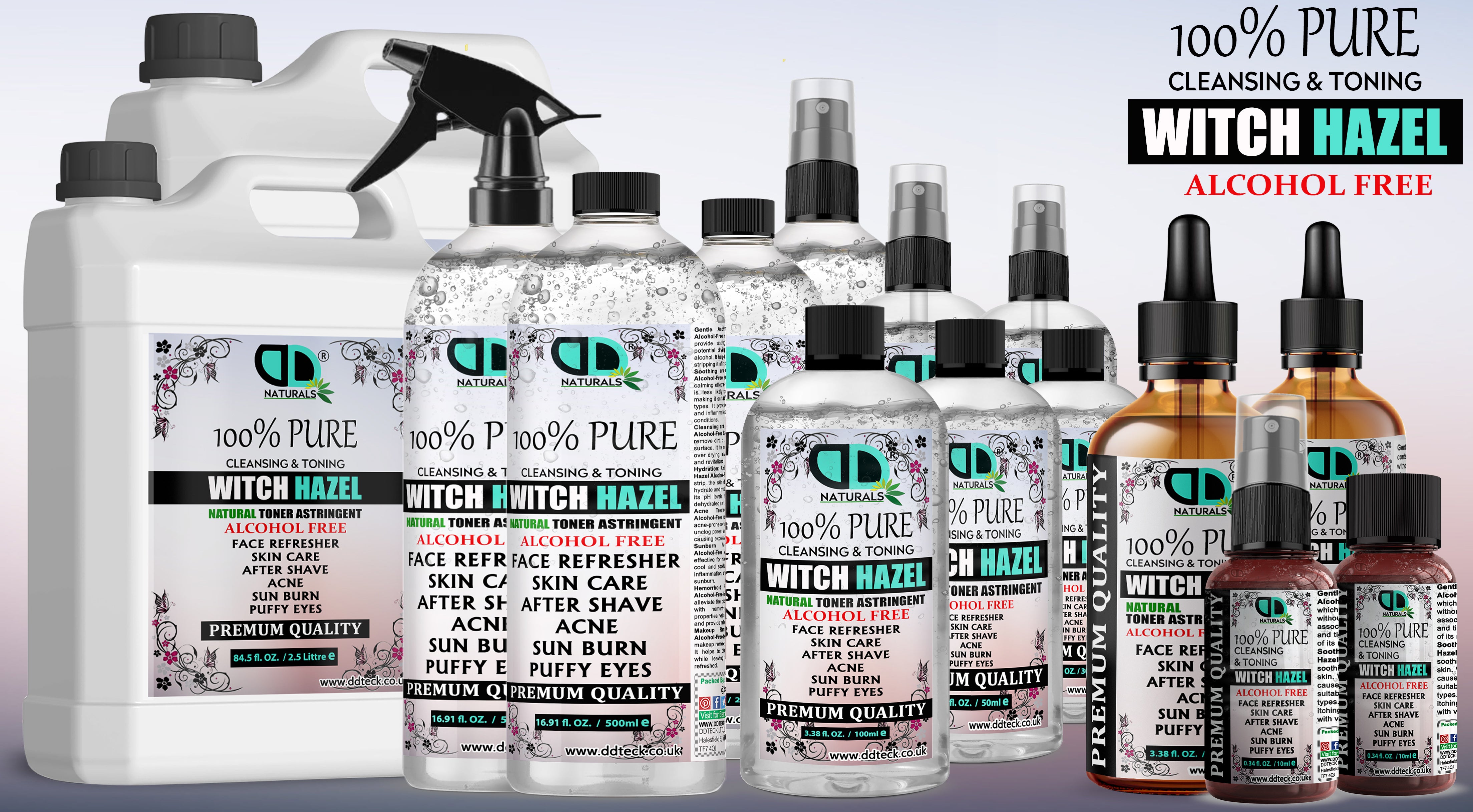 Witch Hazel Alcohol-Free Toner | Gentle, Natural Skin Toning for Sensitive & Acne-Prone Skin