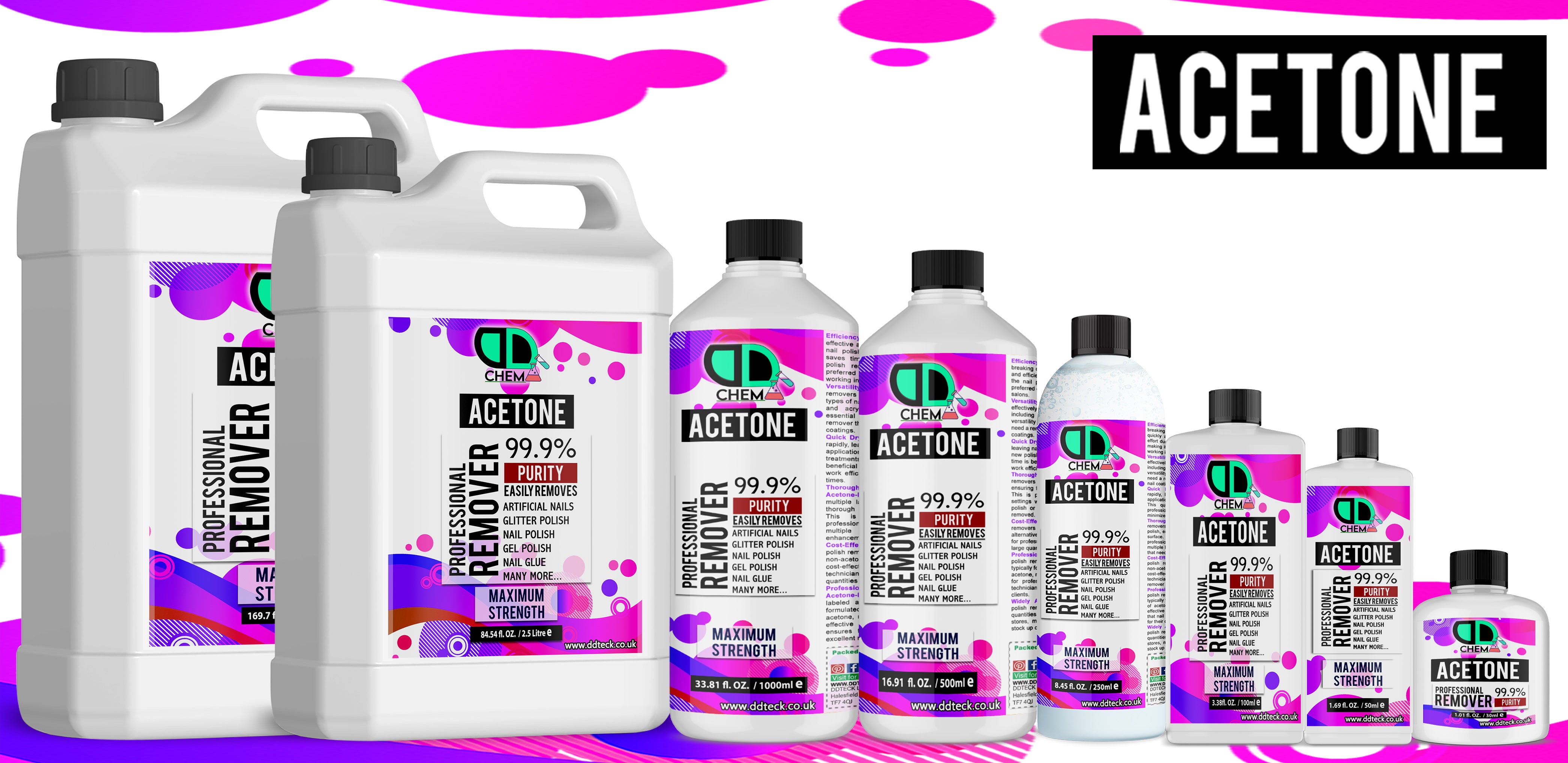 Acetone Gel Polish Remover | Professional-Grade, Fast-Acting & Multi-Purpose Solvent