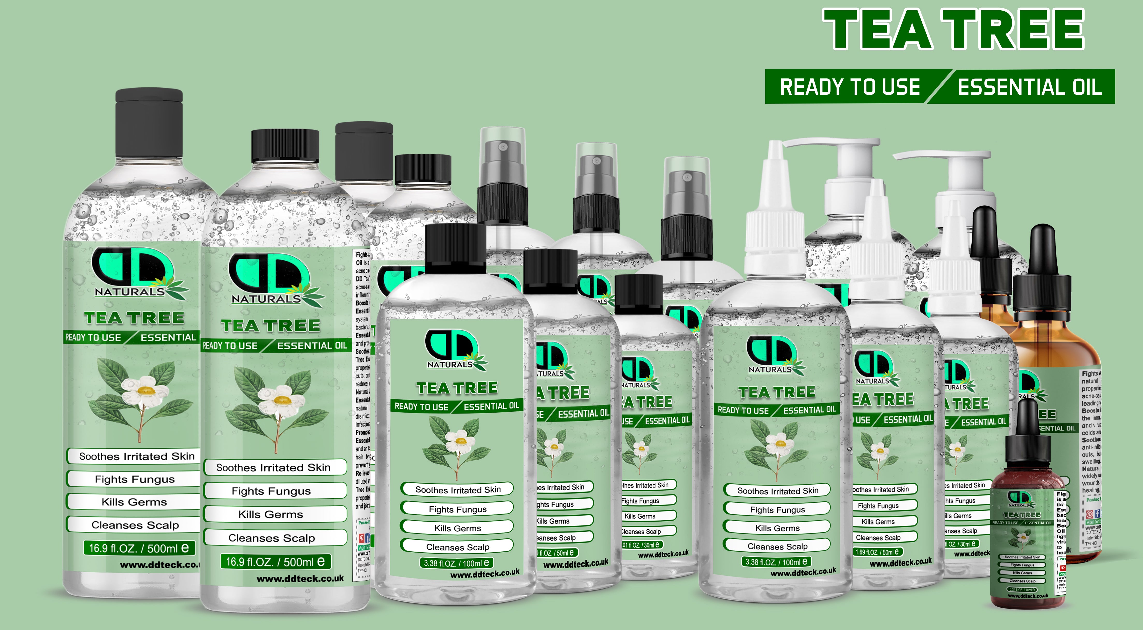 Tea Tree Essential Oil | Ready to Use | Natural Antiseptic, Skin, Scalp & Aromatherapy Oil