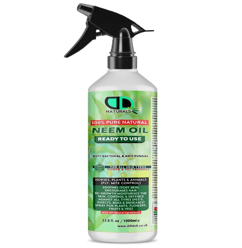 Neem Oil Spray (Ready to Use) | 100% Organic, Non-Toxic Protection for Plants, Pets, Skin & Hair