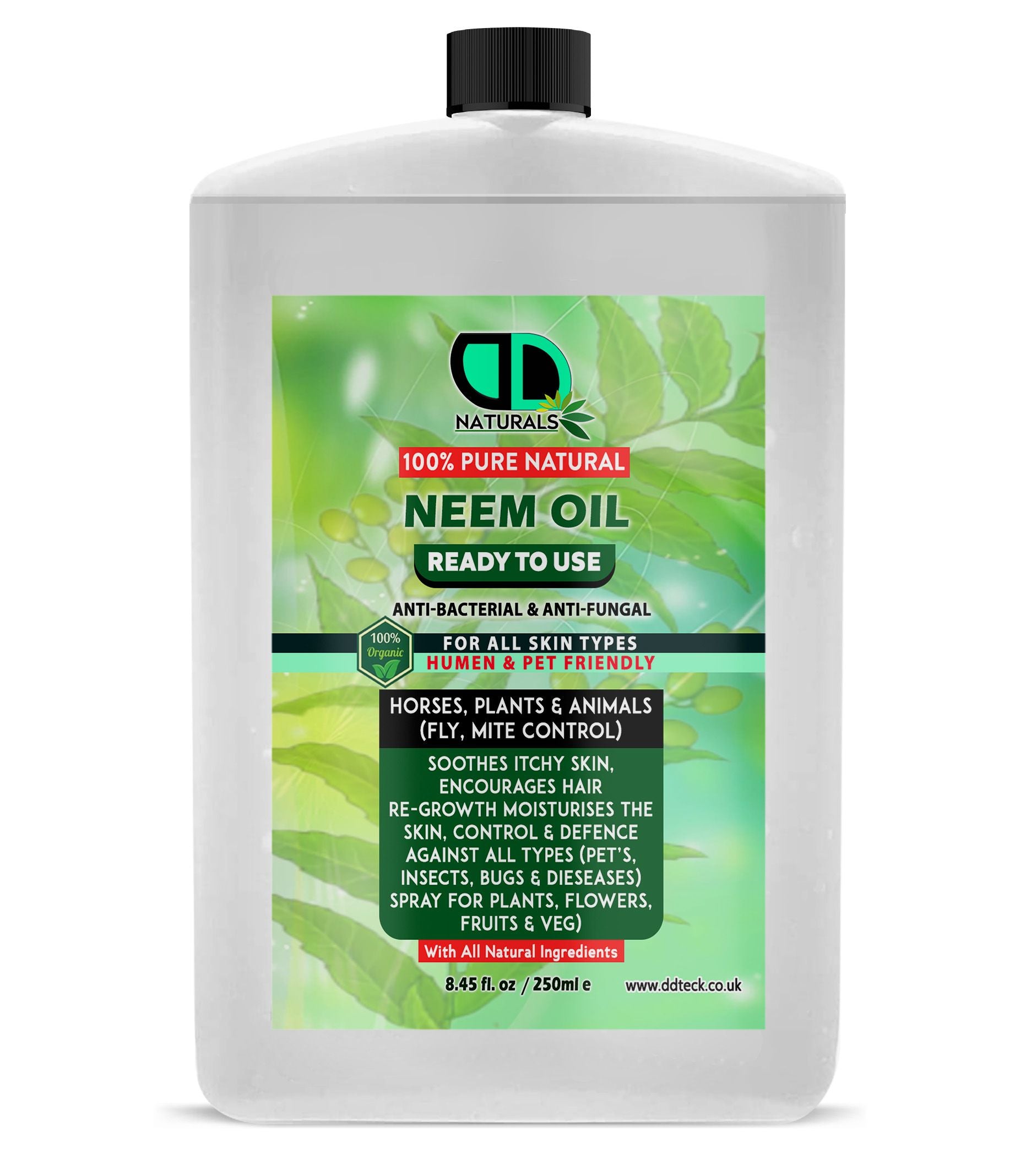 Neem Oil Spray (Ready to Use) | 100% Organic, Non-Toxic Protection for Plants, Pets, Skin & Hair