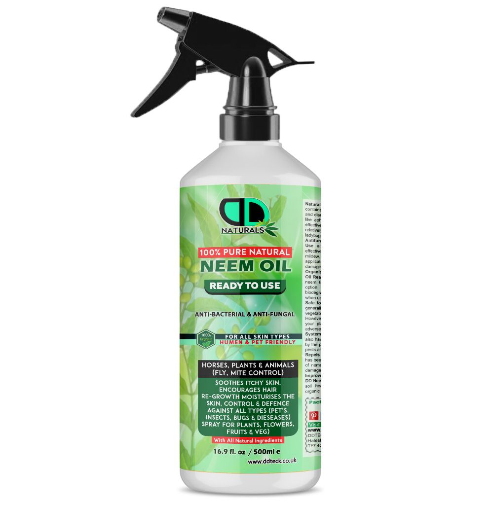Neem Oil Spray (Ready to Use) | 100% Organic, Non-Toxic Protection for Plants, Pets, Skin & Hair