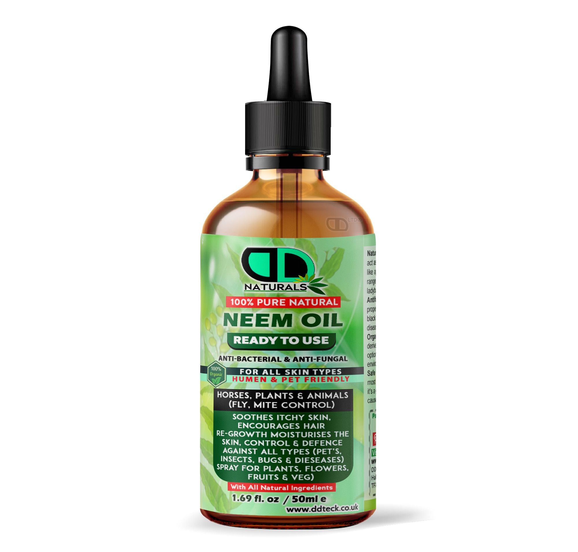 Neem Oil Spray (Ready to Use) | 100% Organic, Non-Toxic Protection for Plants, Pets, Skin & Hair