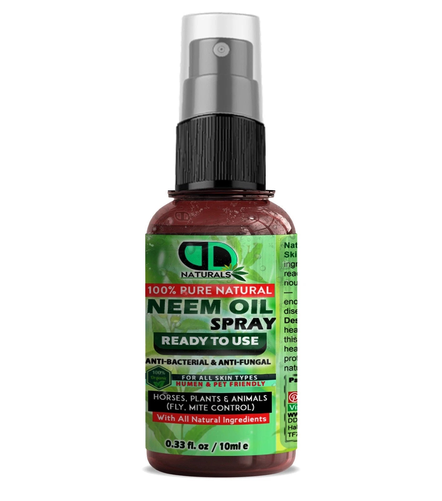 Neem Oil Spray (Ready to Use) | 100% Organic, Non-Toxic Protection for Plants, Pets, Skin & Hair