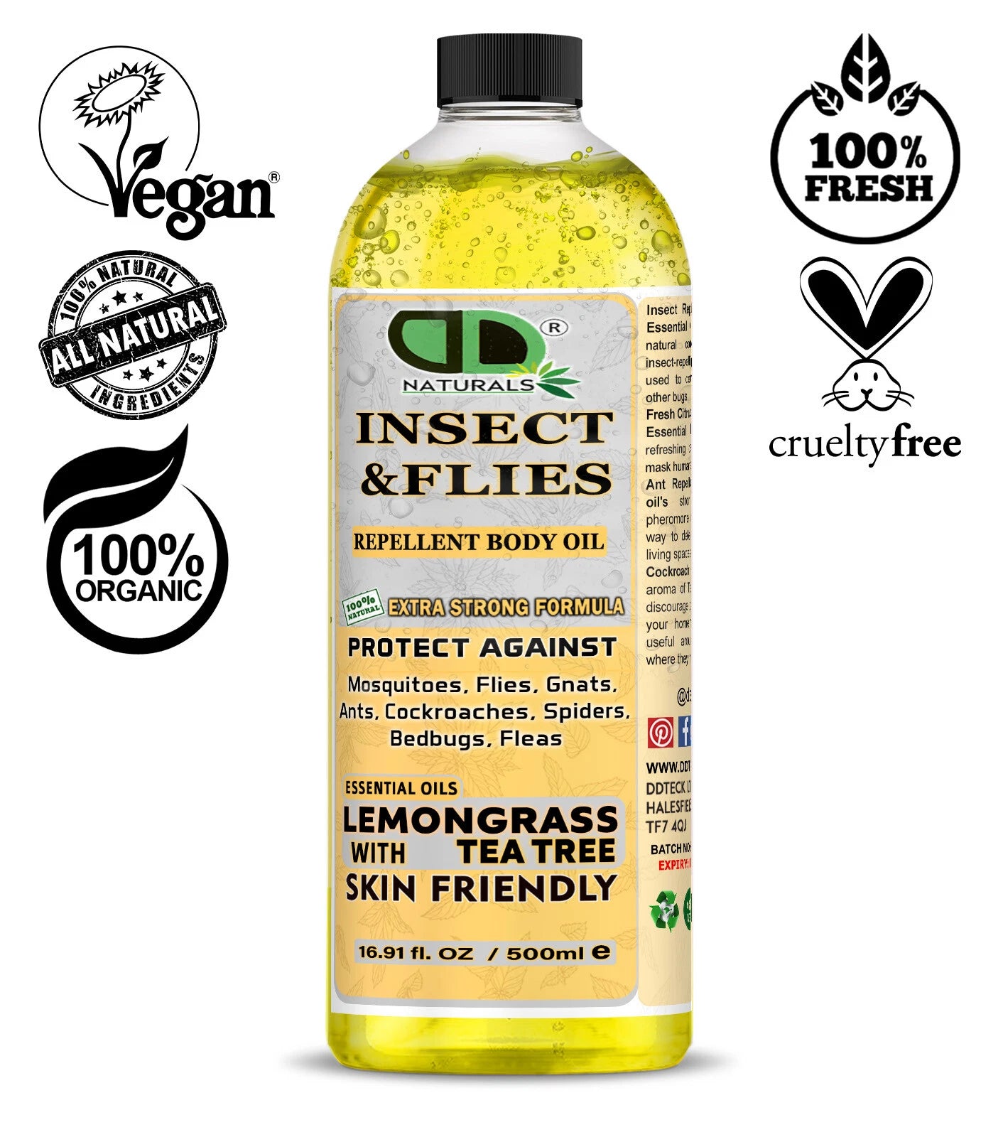 Natural Insect Repellent Oil | Tea Tree & Lemongrass Essential Oil Blend